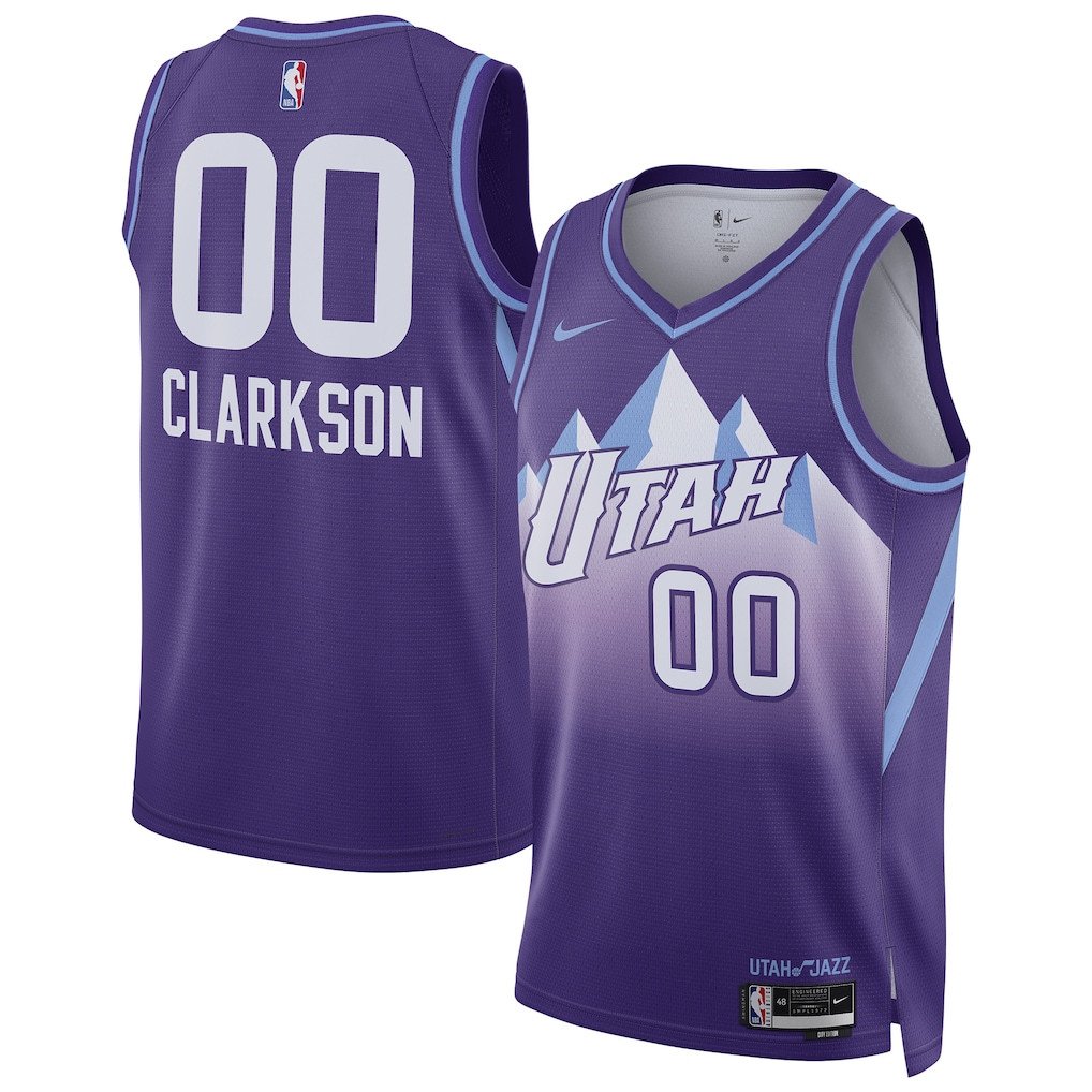 Jordan Clarkson 00 Utah Jazz Unisex 2024/25 Swingman Player Hockey Jersey - City Edition - Purple - JS915 