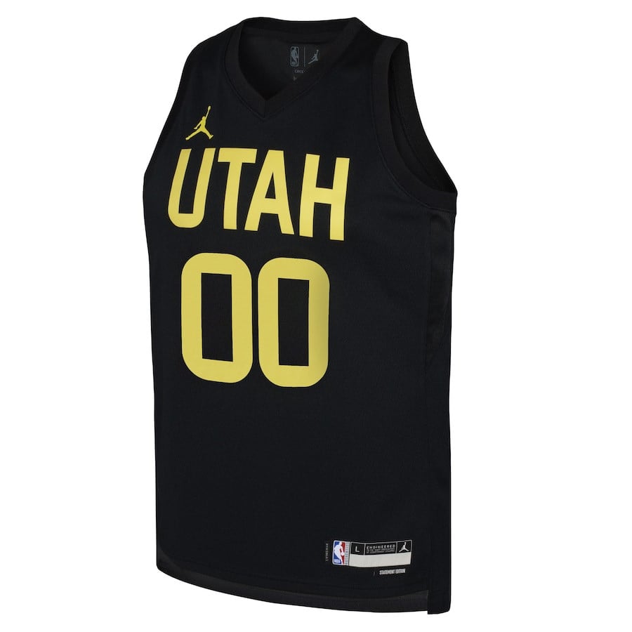 Alternative view of Jordan Clarkson 00 Utah Jazz Youth Swingman Player Jersey - Statement Edition - Black - JS798 