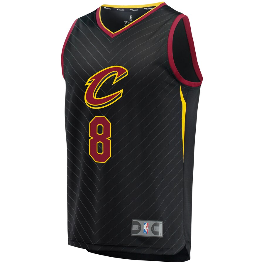 Alternative view of Jordan Clarkson Cleveland Cavaliers Fanatics Branded Fast Break Replica Player Basketball Jersey Black - Statement Edition