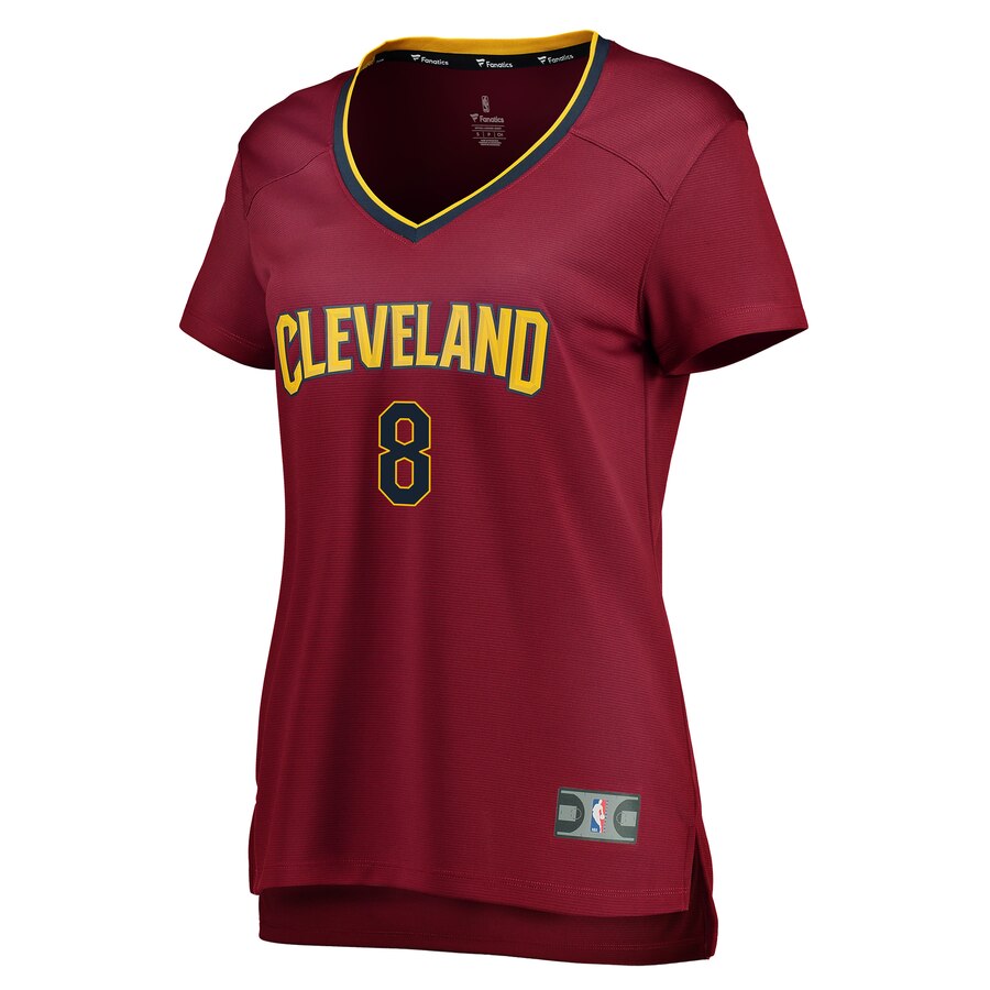 Alternative view of Jordan Clarkson Cleveland Cavaliers Fanatics Branded Women's Fast Break Replica Basketball Jersey Wine - Icon Edition