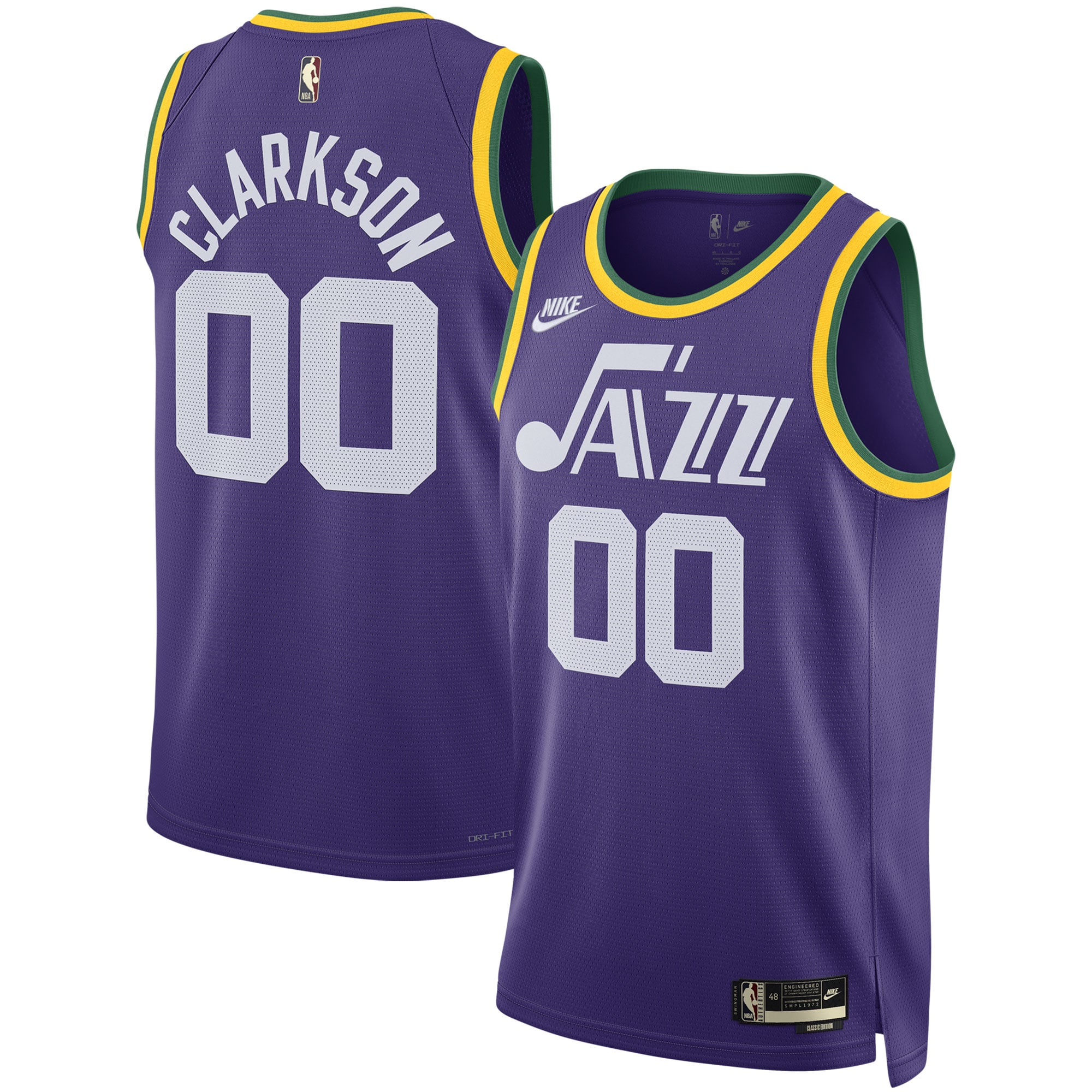 Jordan Clarkson Utah Jazz Unisex Swingman Replica Basketball Jersey - Classic Edition - Purple