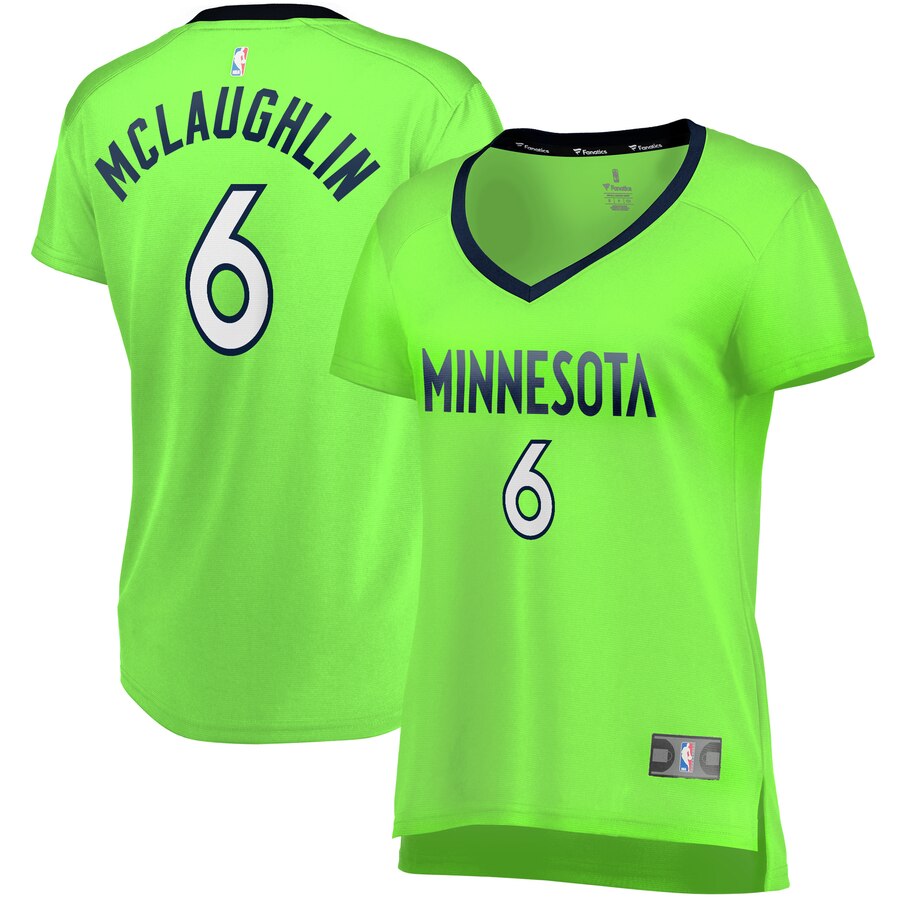 Jordan Mclaughlin Minnesota Timberwolves Fanatics Branded Women's Fast Break Player Basketball Jersey - Statement Edition - Green
