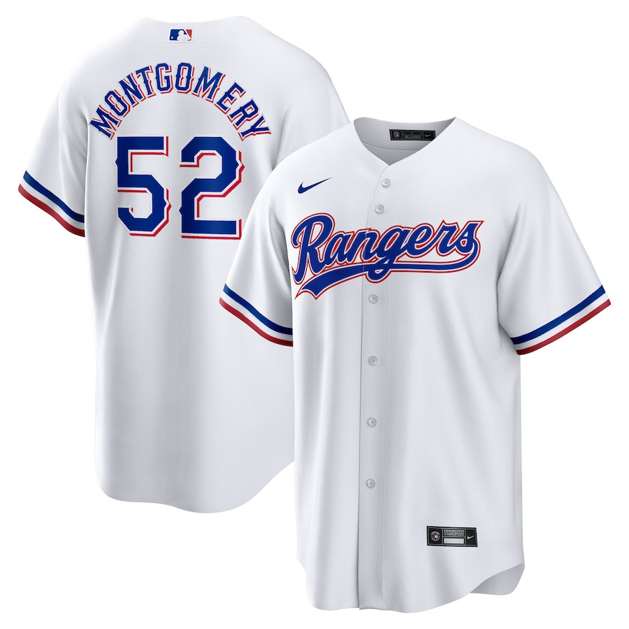 Jordan Montgomery 52 Texas Rangers Home Men Baseball Jersey - White - JS311 