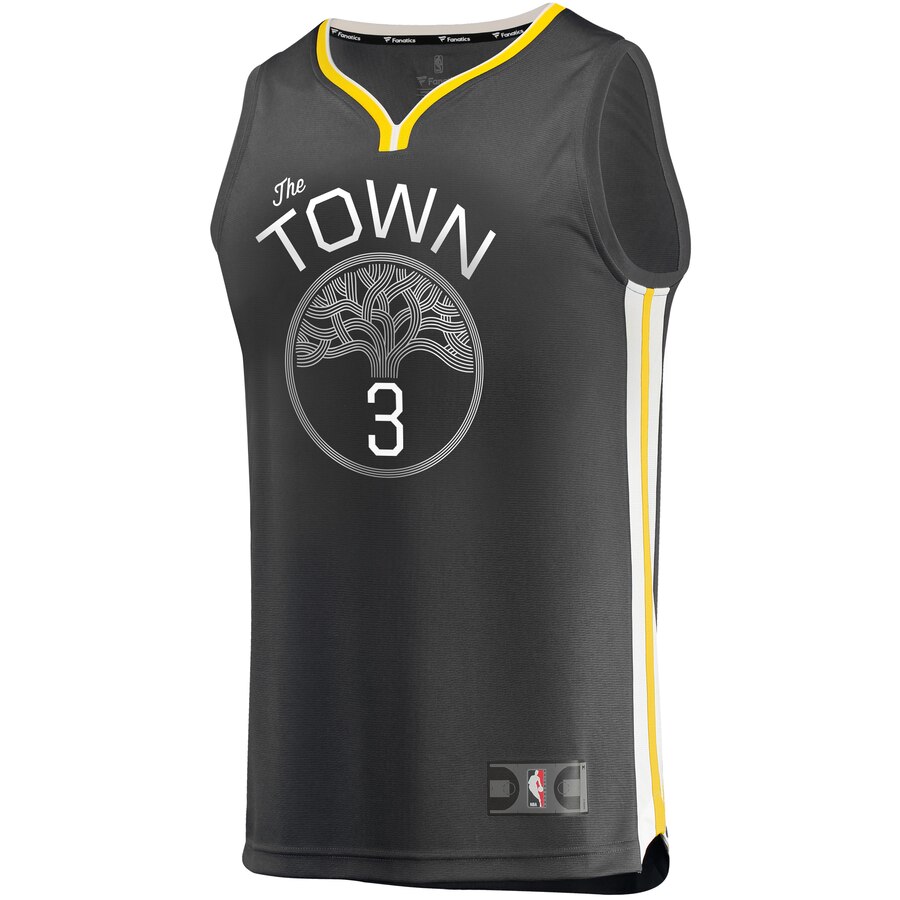 Alternative view of Jordan Poole Golden State Warriors Fanatics Branded Fast Break Replica Player Team Basketball Jersey – Statement Edition – Black