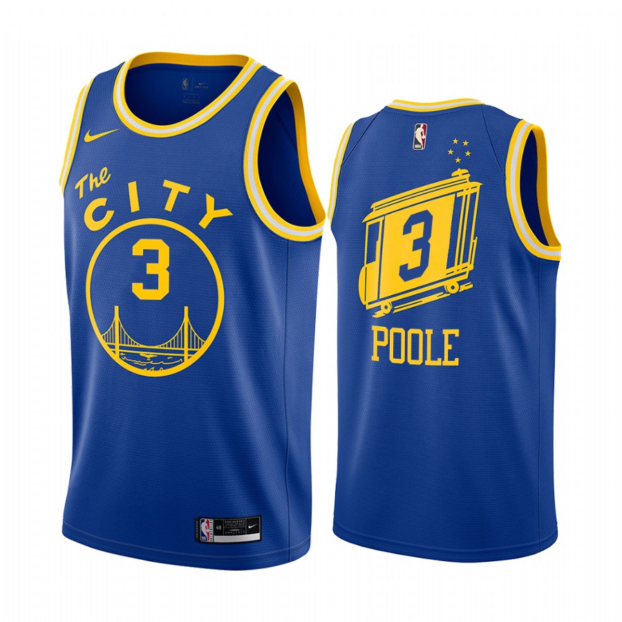 Jordan Poole Golden State Warriors Royal Classic Edition Throwback 2020-21 Basketball Jersey