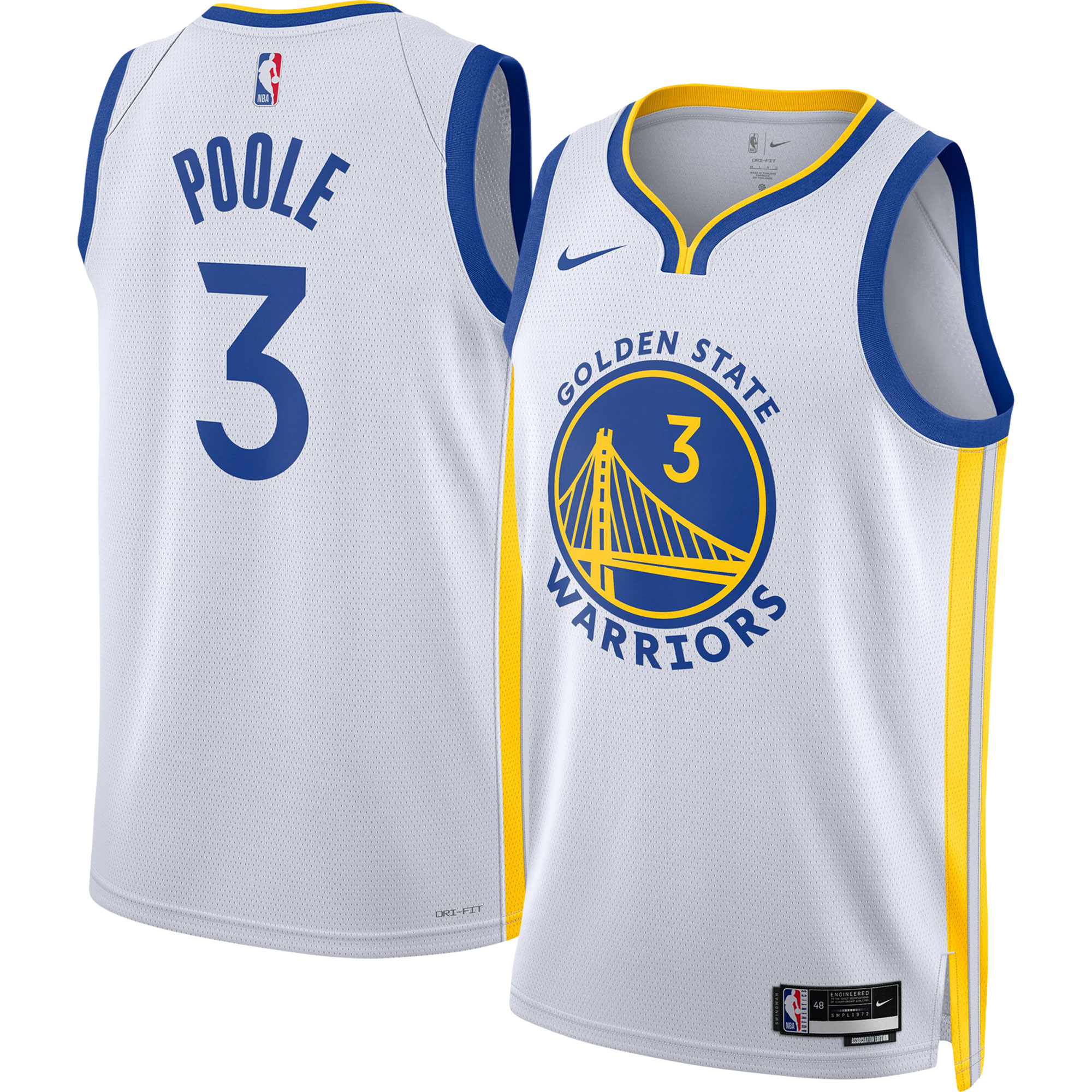 Alternative view of Jordan Poole Golden State Warriors Unisex Swingman Basketball Jersey - Association Edition - White