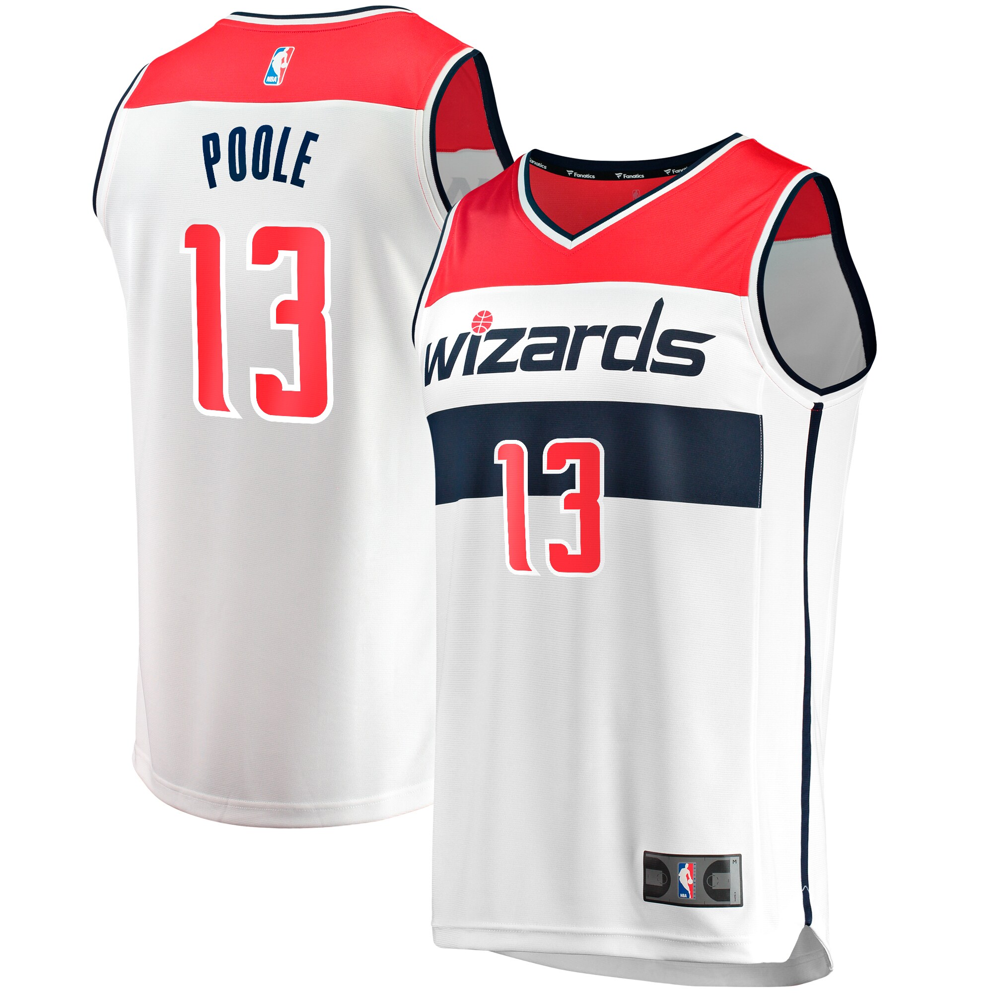Jordan Poole Washington Wizards Fanatics Fast Break Player Basketball Jersey - Association - White