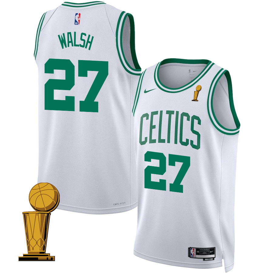 Jordan Walsh 27 Boston Celtics 2024 FINALS CHAMPIONS Swingman Basketball Jersey - Association Edition - White - JS907
