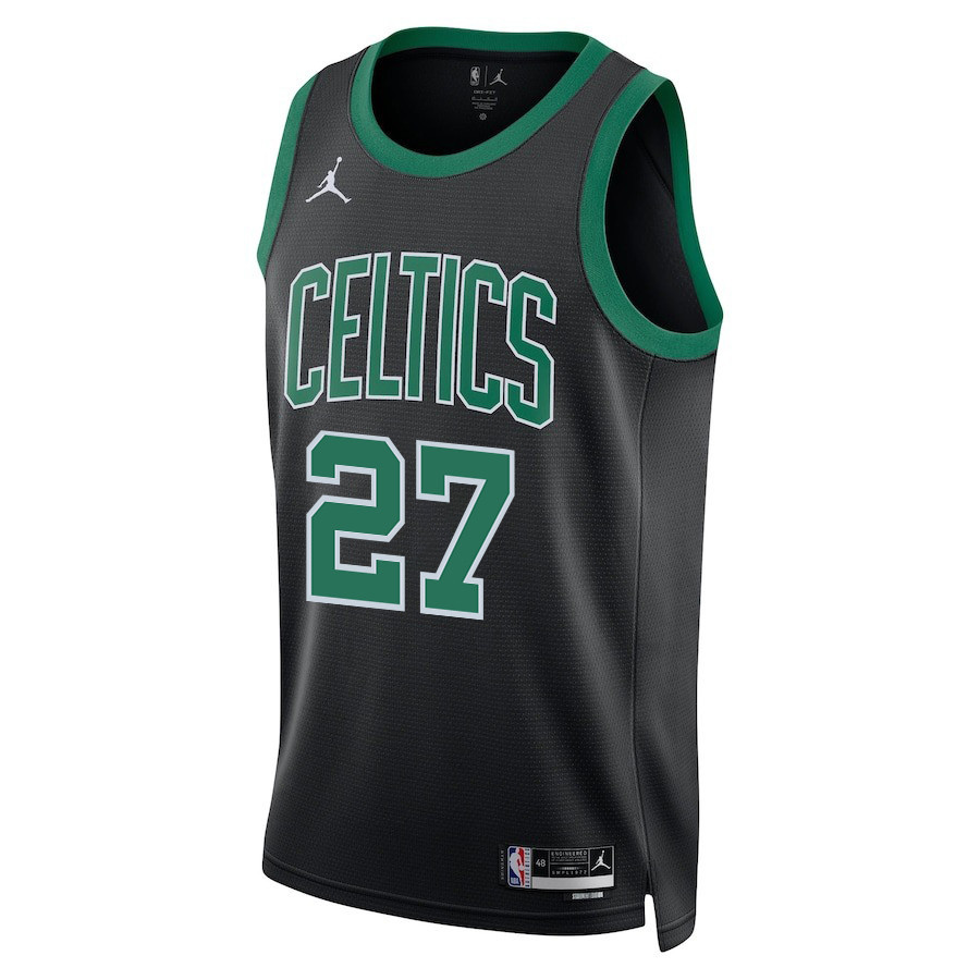 Alternative view of Jordan Walsh 27 Boston Celtics 2024 FINALS CHAMPIONS Swingman Basketball Jersey - Statement Edition - Black - JS893