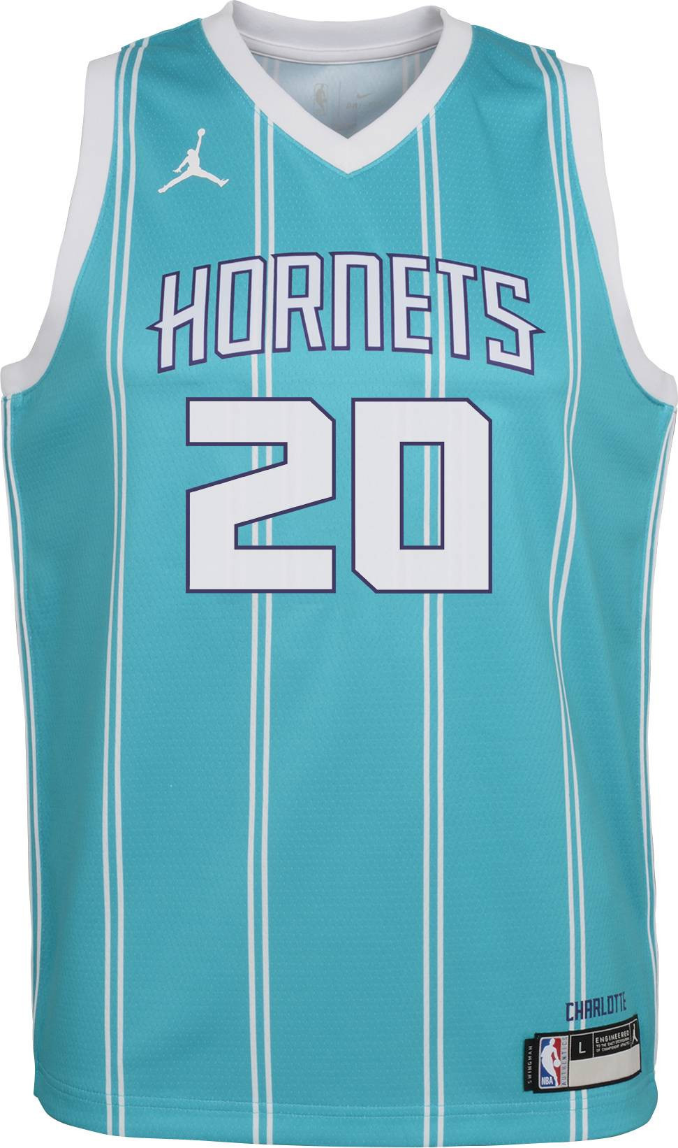 Alternative view of Jordan Youth Charlotte Hornets Gordon Hayward 20 Teal Dri-fit Swingman Basketball Jersey - JS221 