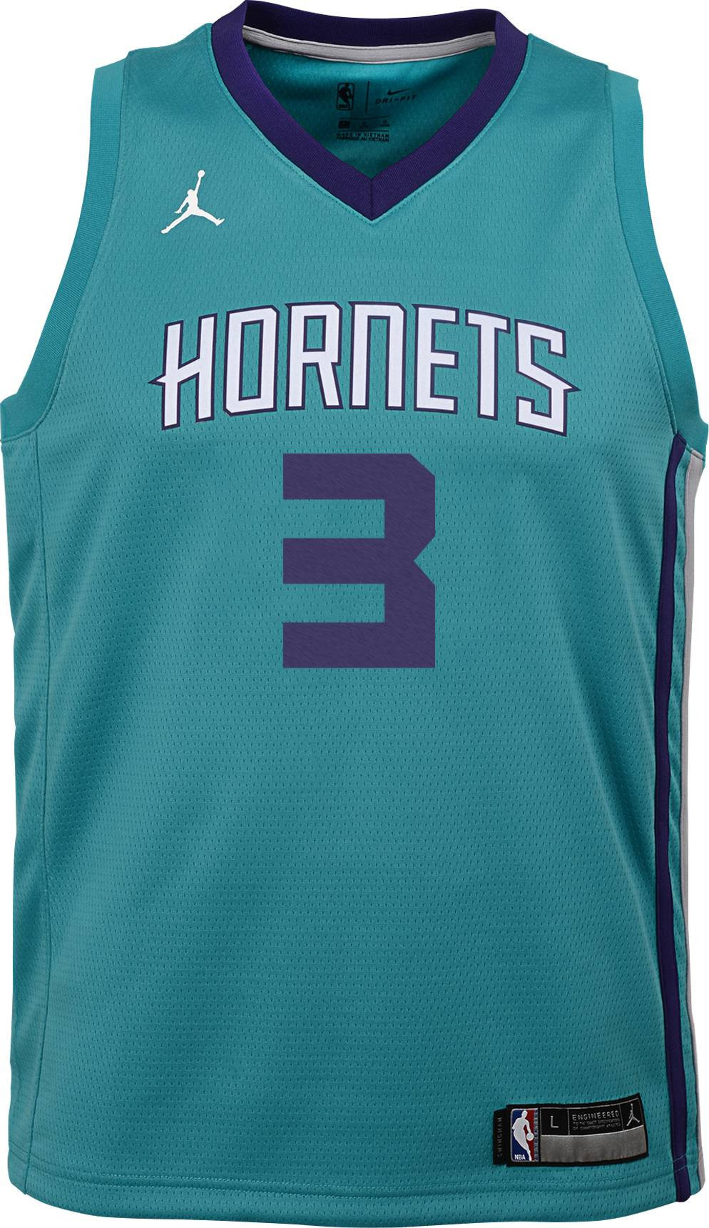 Alternative view of Jordan Youth Charlotte Hornets Terry Rozier 3 Swingman Basketball Jersey - JS231 