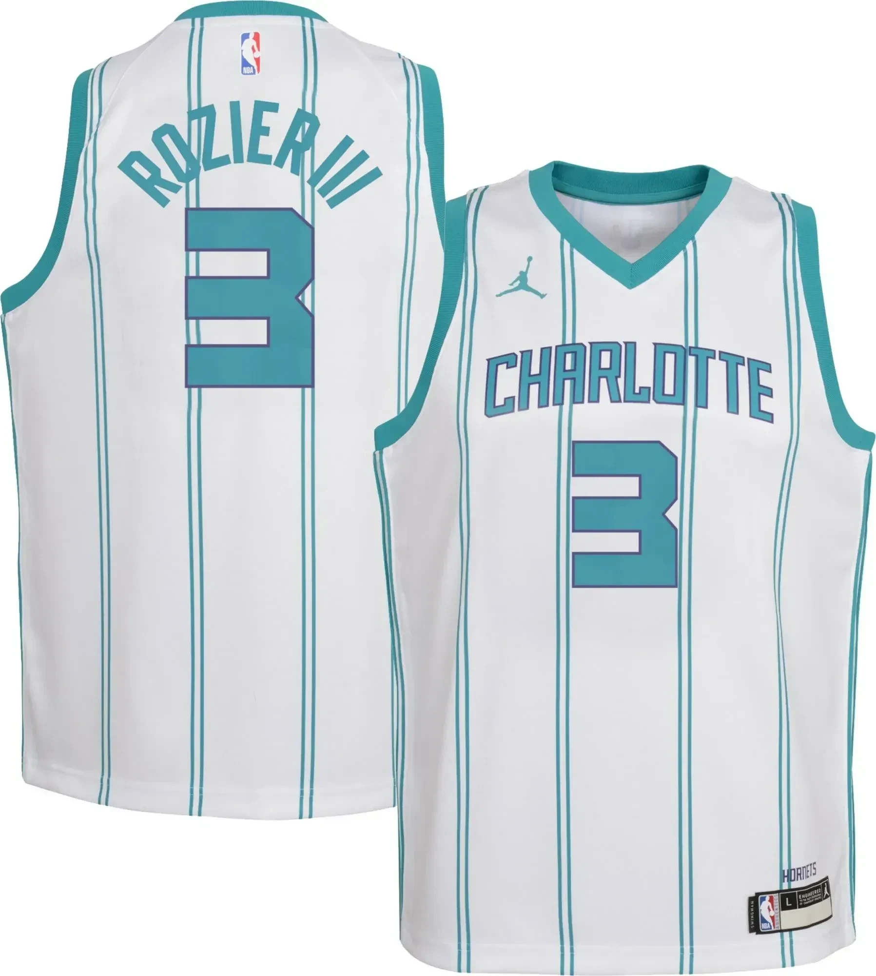 Jordan Youth Charlotte Hornets Terry Rozier Iii 3 Dri-fit Swingman White Basketball Jersey - JS812 