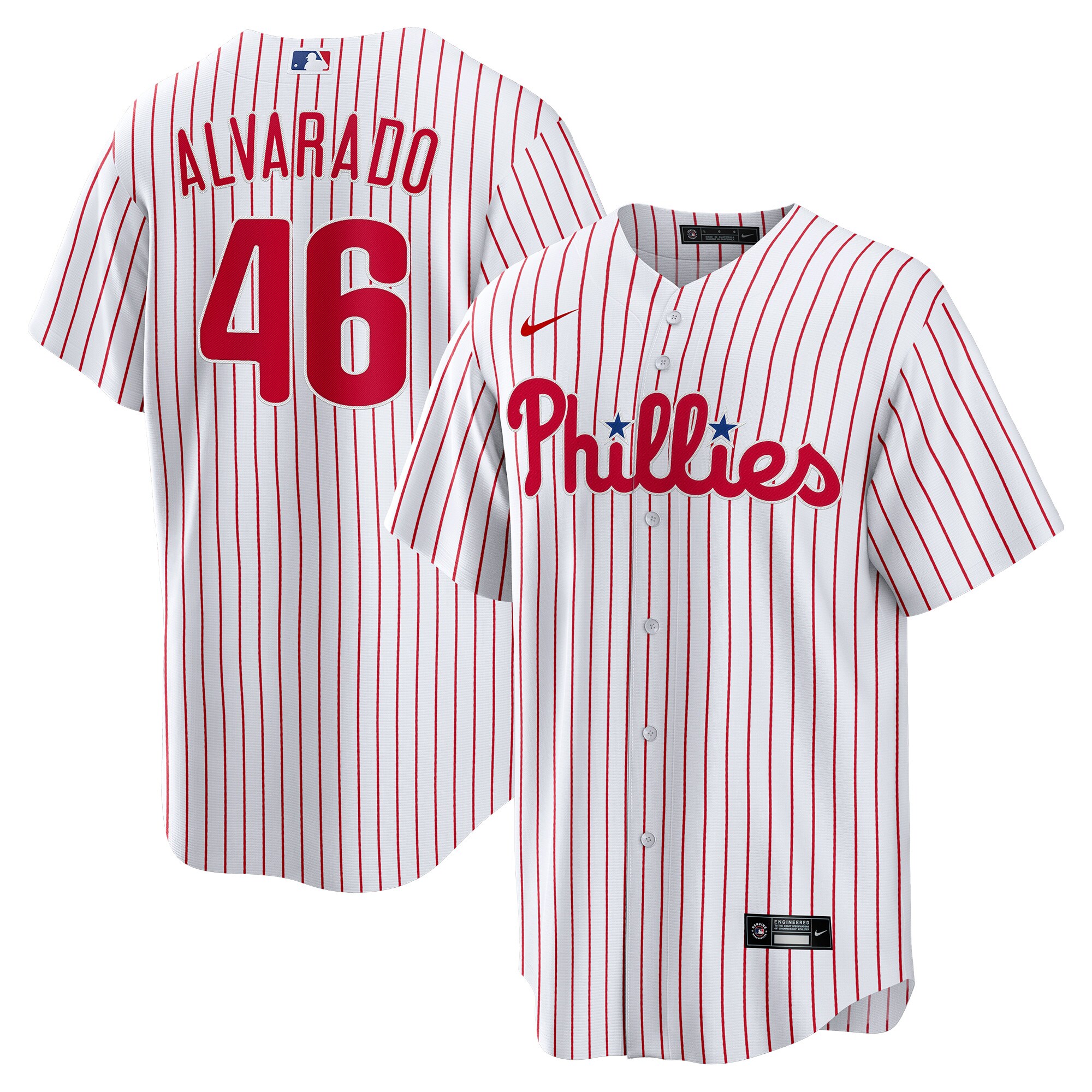 Alternative view of JosÃƒÆ’Ã‚Â© Alvarado Philadelphia Phillies Home Replica Player Baseball Jersey - White
