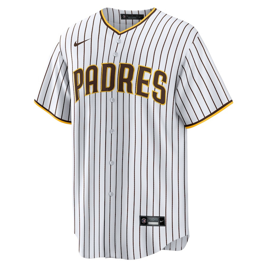 Alternative view of José Azocar 28 San Diego Padres Home Men Baseball Jersey - White 