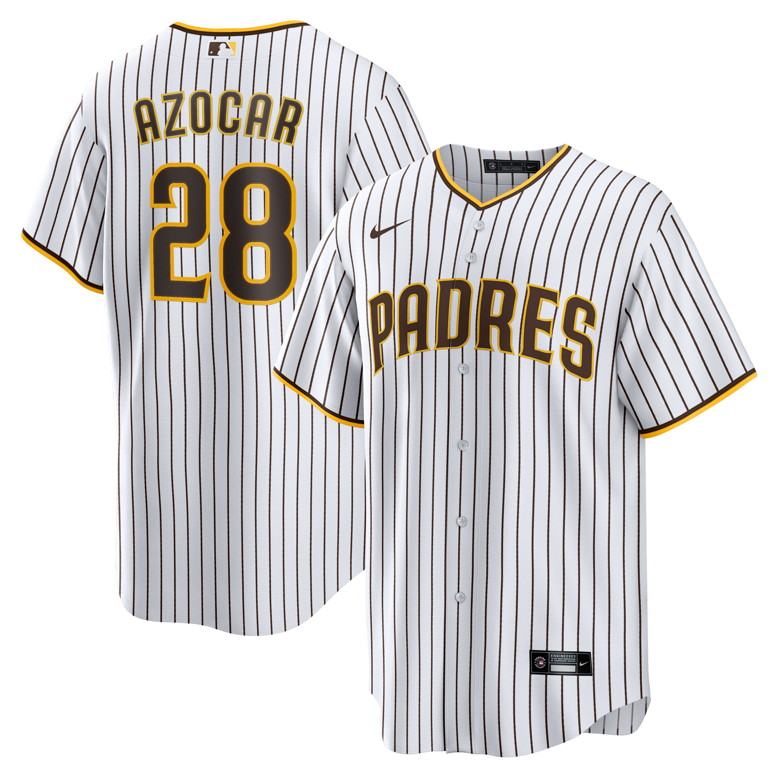 JosÃƒÆ’Ã‚Â© Azocar San Diego Padres Home Replica Player Baseball Jersey – White