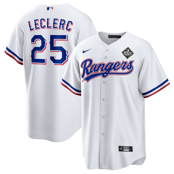 José Leclerc 25 Texas Rangers 2023 World Series Stitched Baseball Jersey - White - JS576 