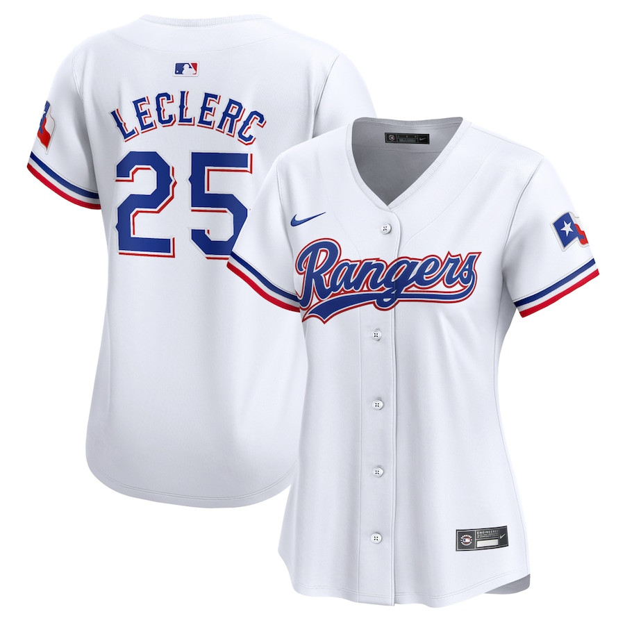 José Leclerc 25 Texas Rangers Women Home Limited Player Baseball Jersey - White - JS941 