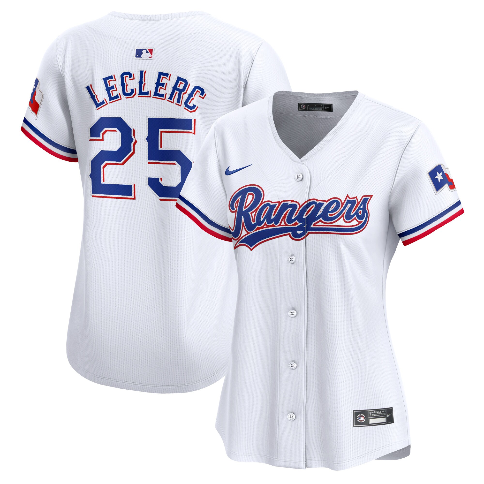 JosÃƒÆ’Ã‚Â© Leclerc Texas Rangers Women's Home Limited Player Baseball Jersey - White