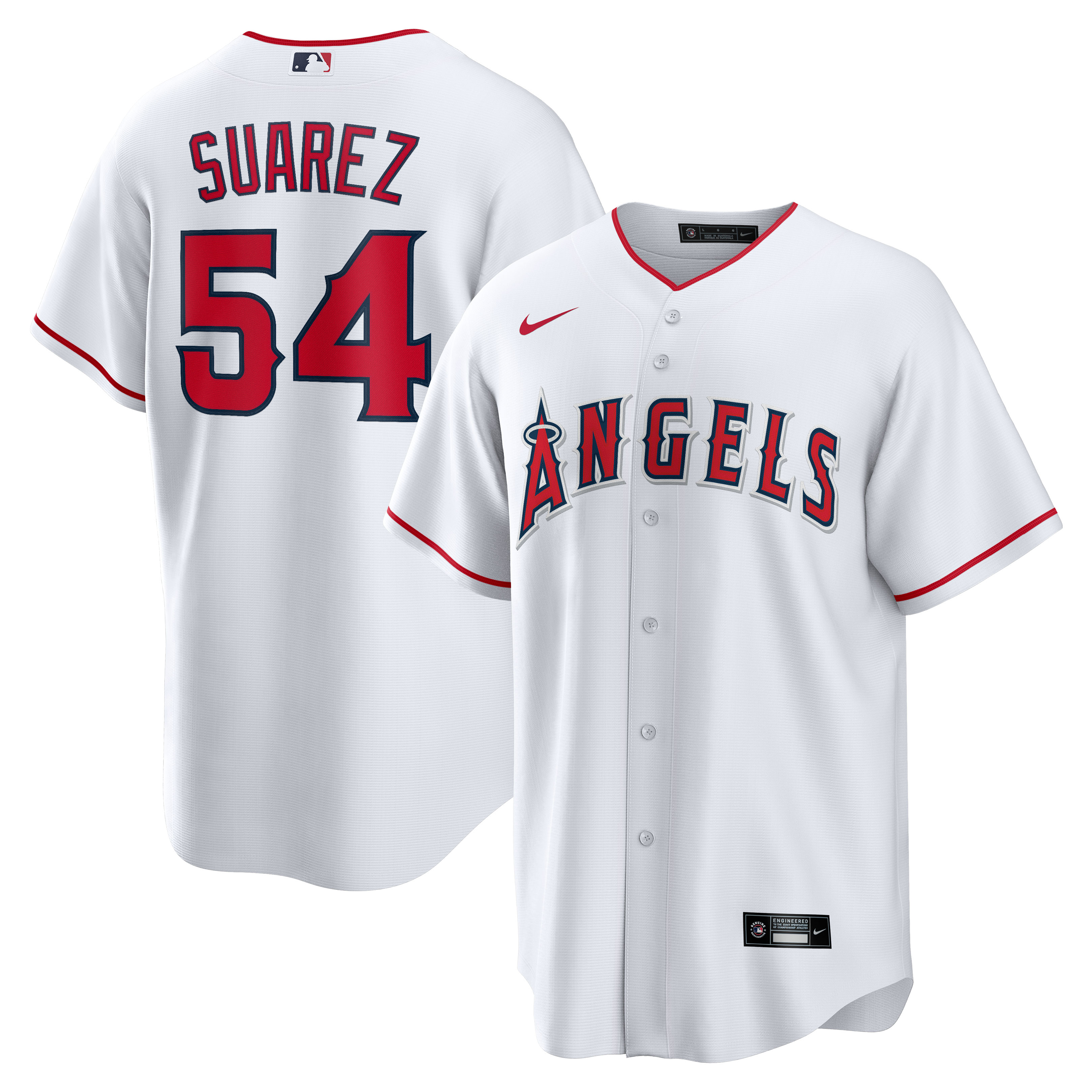 JosÃƒÆ’Ã‚Â© Suarez Los Angeles Angels Home Replica Player Baseball Jersey - White
