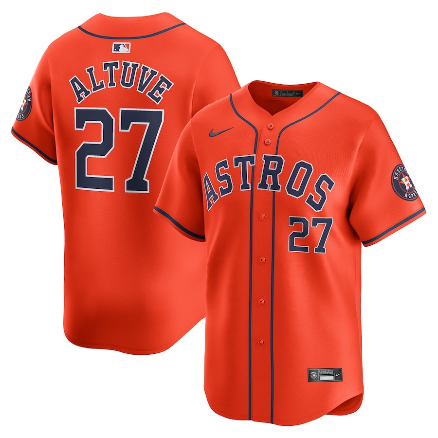 Jose Altuve 27 Houston Astros Alternate Limited Men Baseball Jersey - Orange 