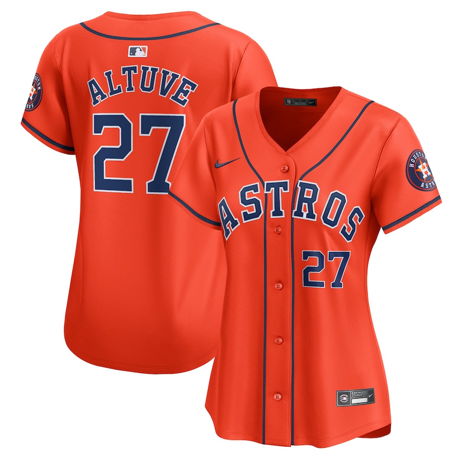 Jose Altuve 27 Houston Astros Alternate Limited Women Baseball Jersey - Orange 