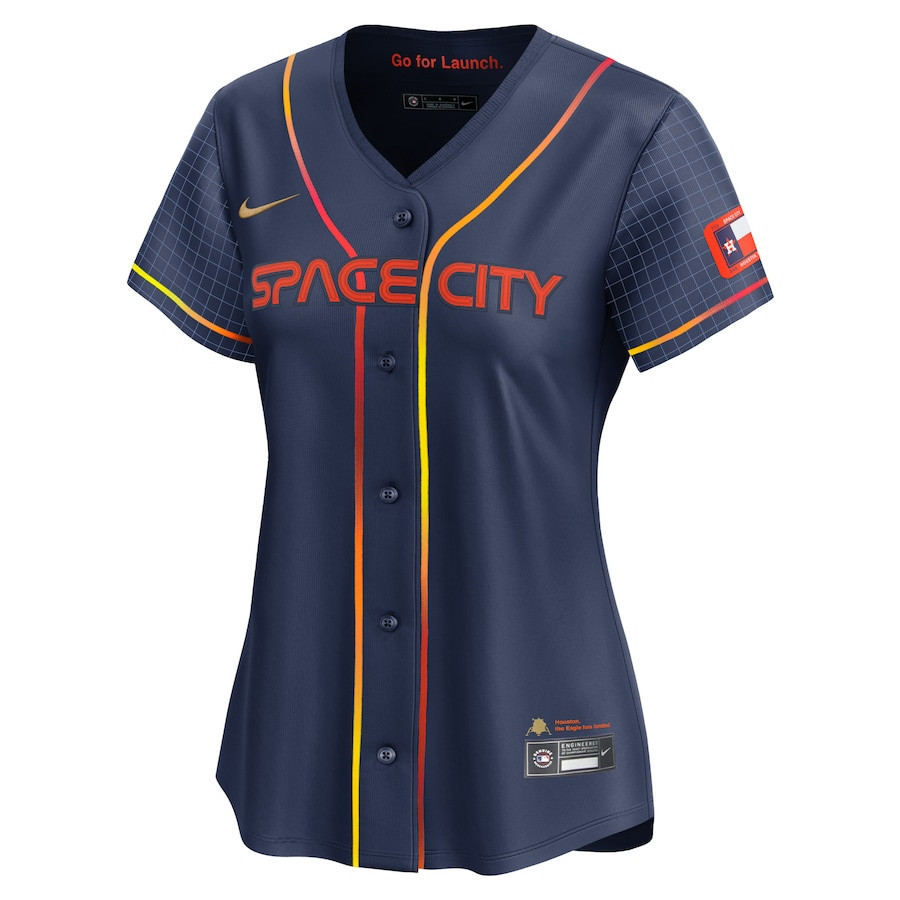 Alternative view of Jose Altuve 27 Houston Astros City Connect Limited Women Baseball Jersey - Navy 
