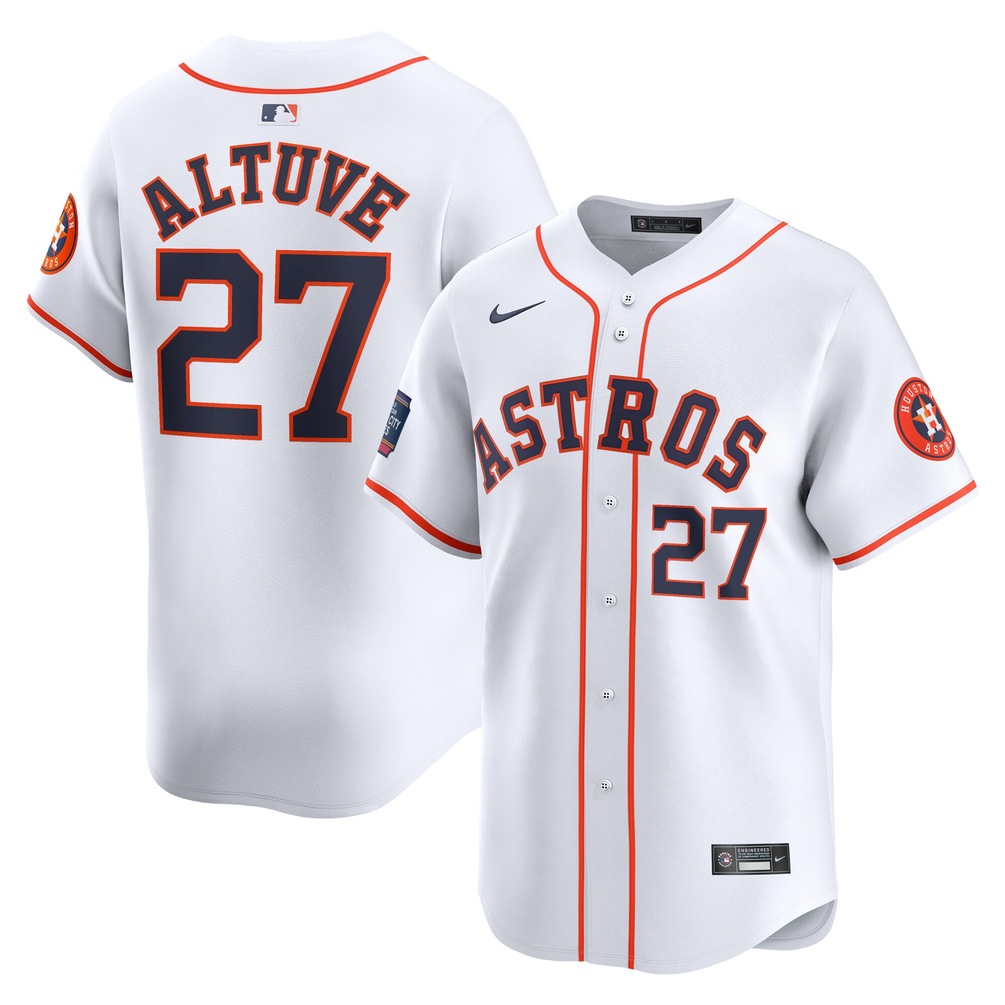 Jose Altuve Houston Astros 2024 Mlb World Tour Mexico City Series Home Limited Player Baseball Jersey - White