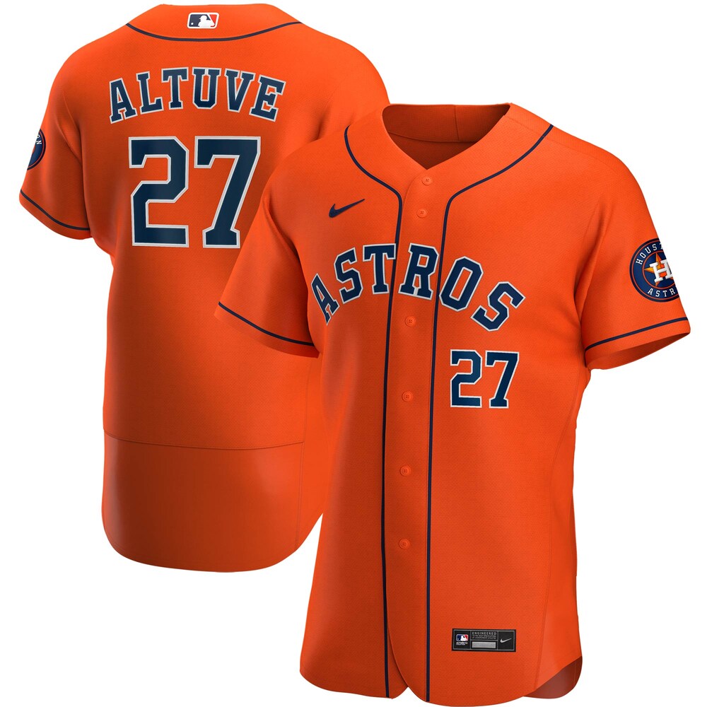 Jose Altuve Houston Astros Alternate 2020 Player Baseball Jersey - Orange