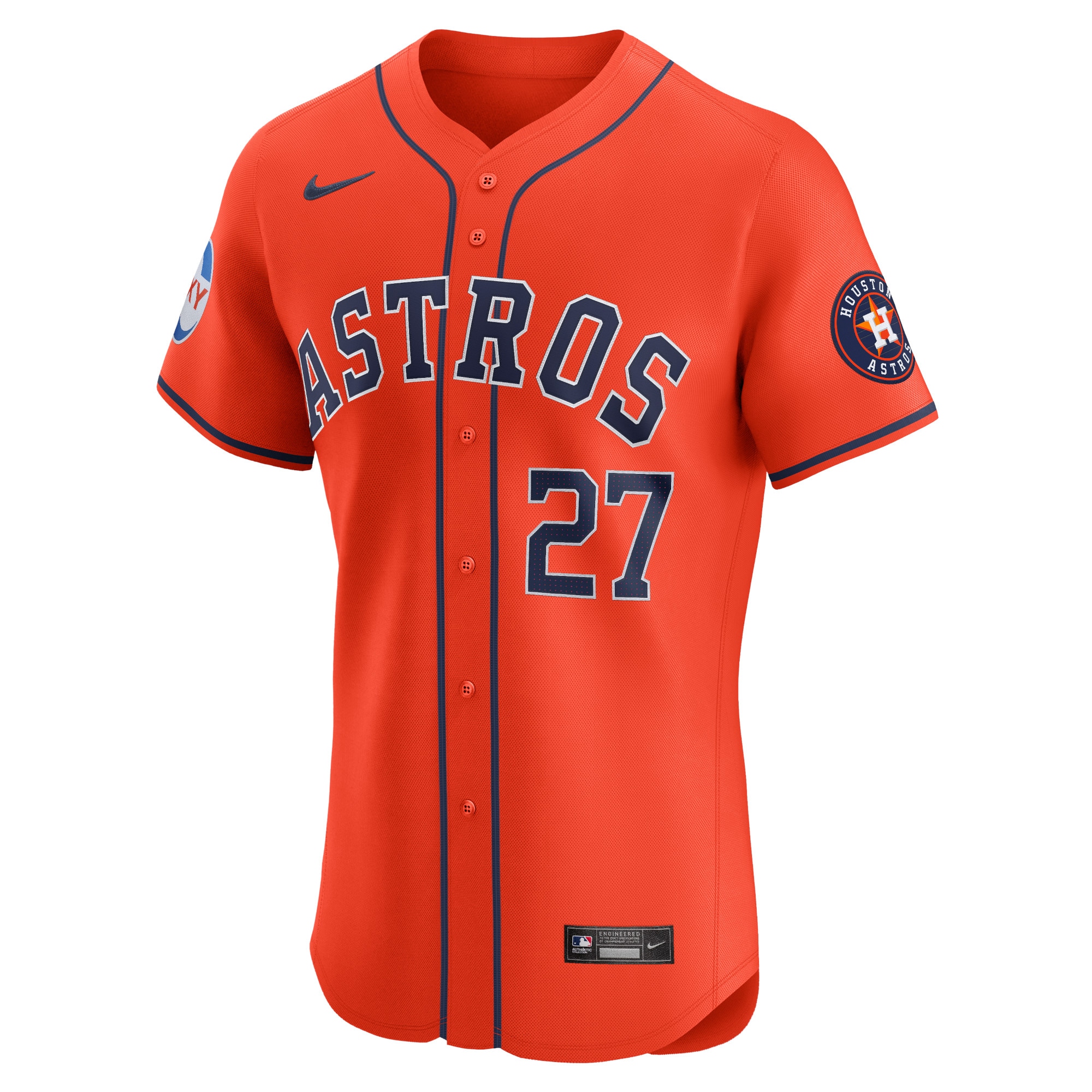 Alternative view of Jose Altuve Houston Astros Alternate Elite Player Baseball Jersey - Orange