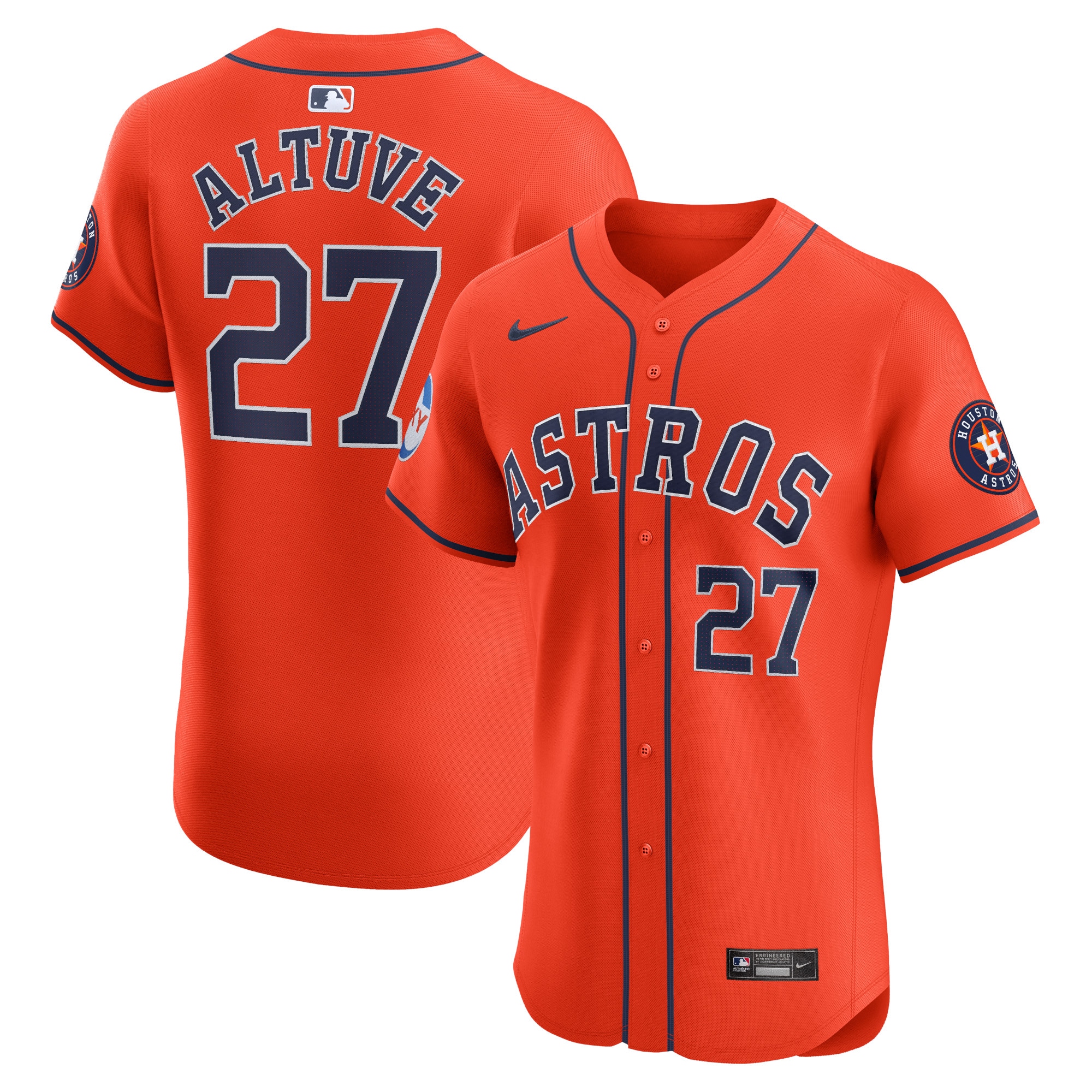 Jose Altuve Houston Astros Alternate Elite Player Baseball Jersey - Orange