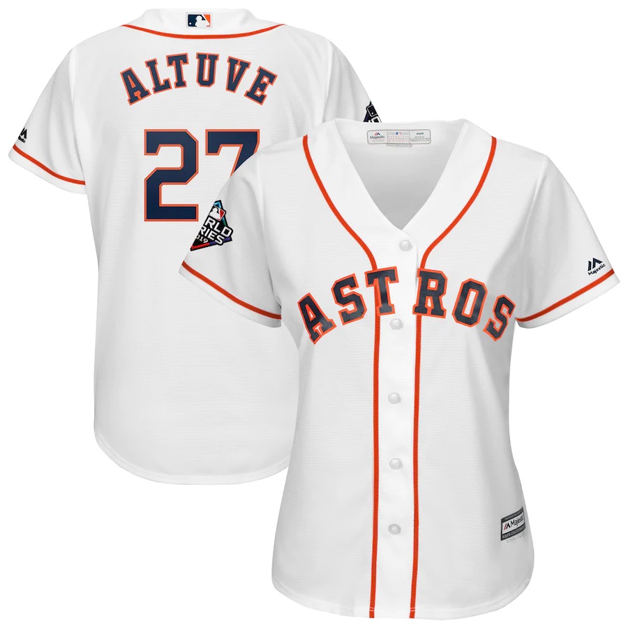 Jose Altuve Houston Astros Majestic Women's 2019 World Series Bound Official Cool Base Player Baseball Jersey - White