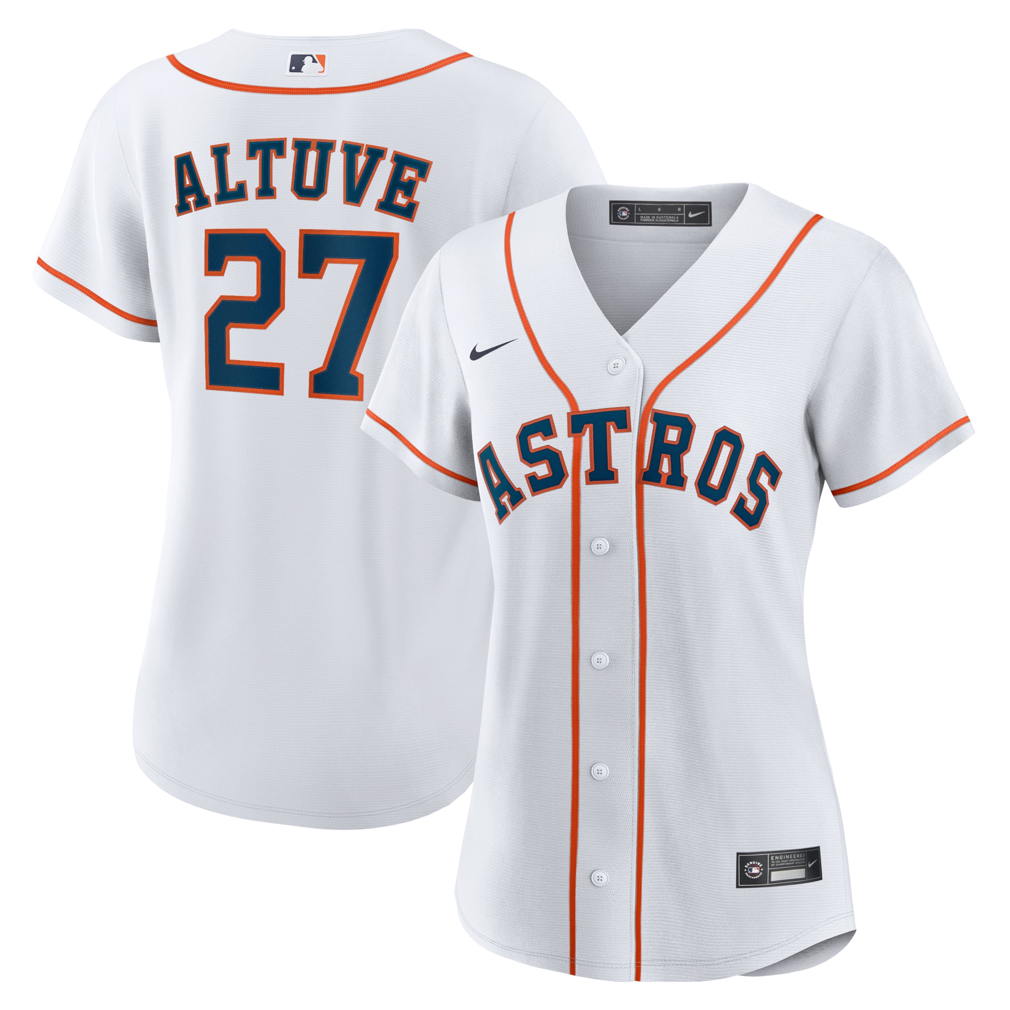 Jose Altuve Houston Astros Women’s Home Replica Player Baseball Jersey – White