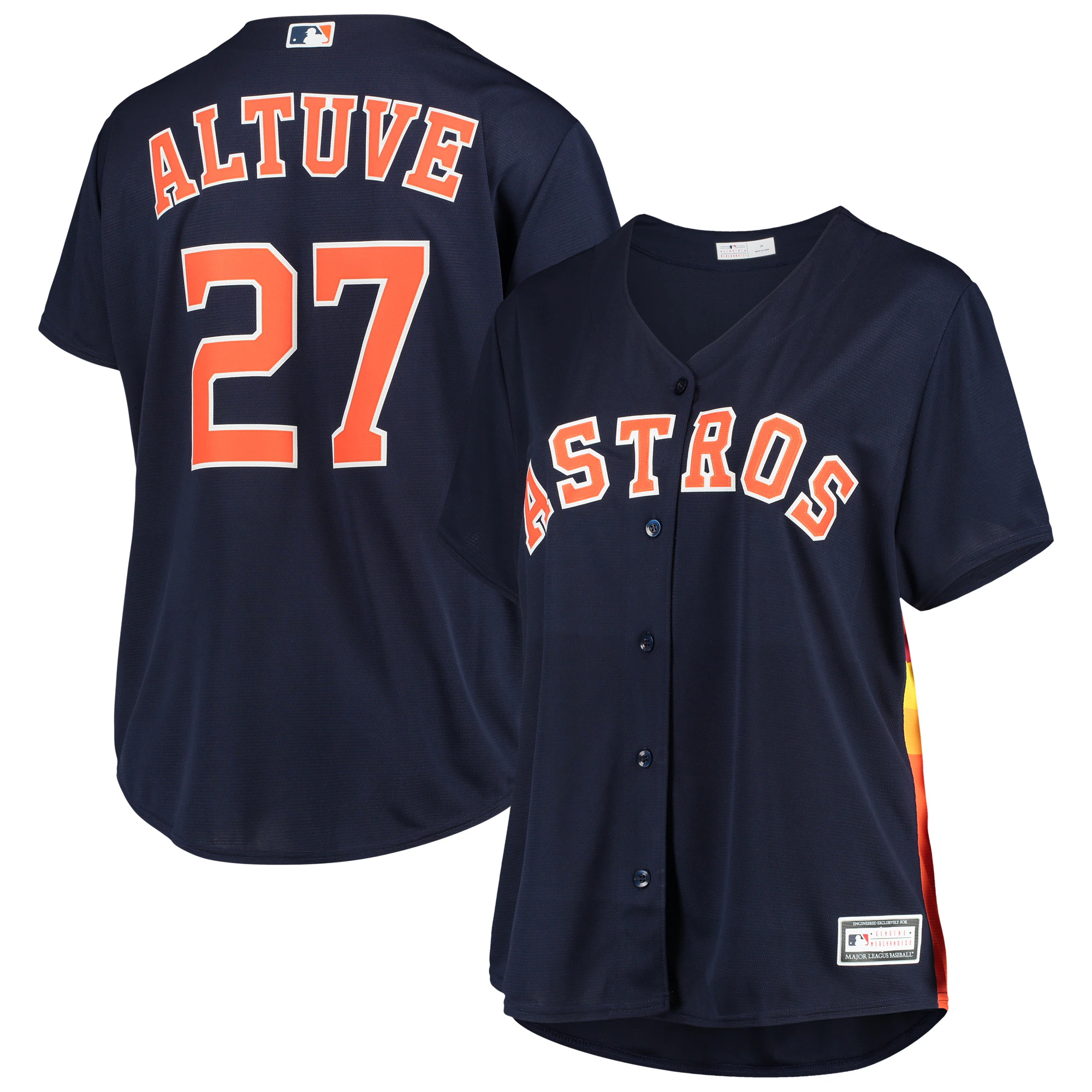 Jose Altuve Houston Astros Women's Plus Size Alternate Replica Player Baseball Jersey - Navy