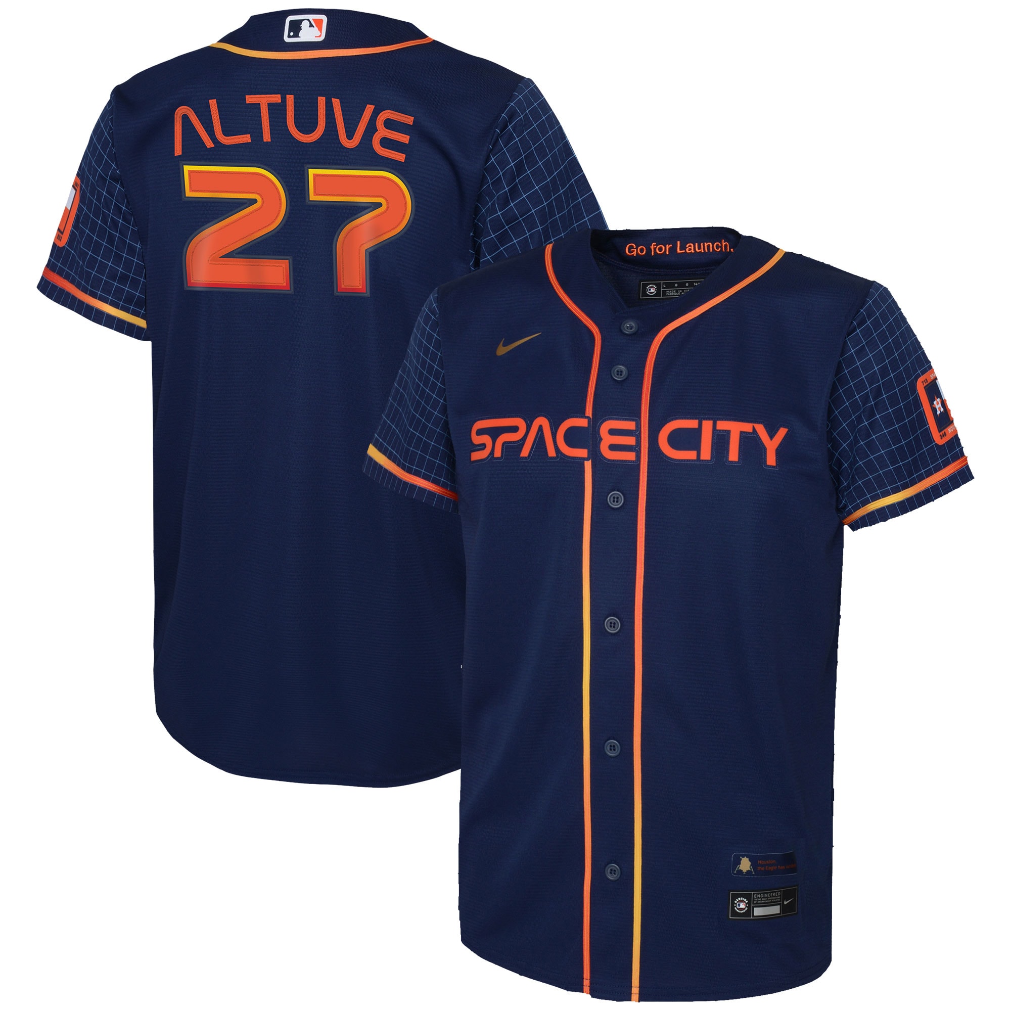 Jose Altuve Houston Astros Youth 2022 City Connect Replica Player Baseball Jersey - Navy