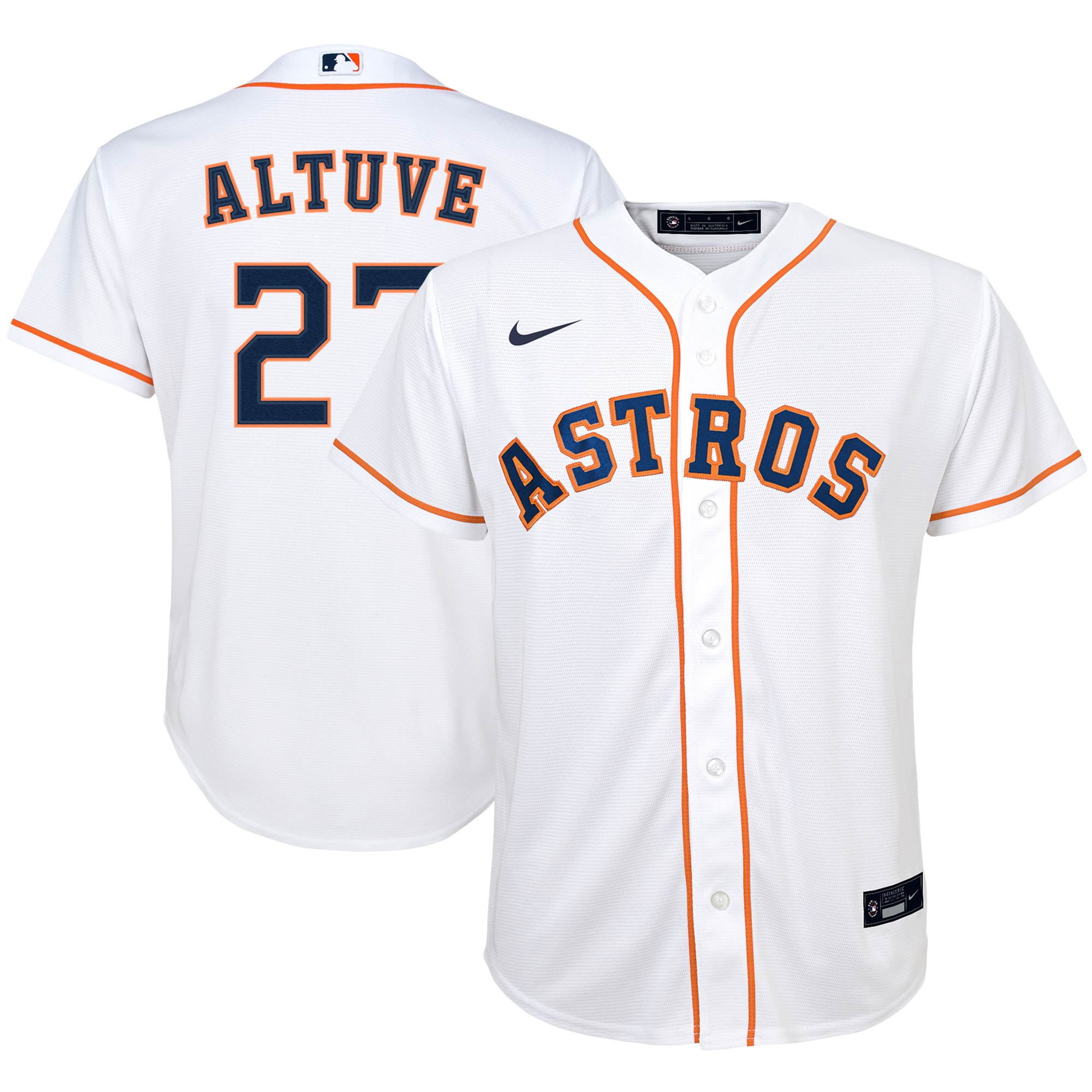 Jose Altuve Houston Astros Youth Alternate Replica Player Baseball Jersey – White