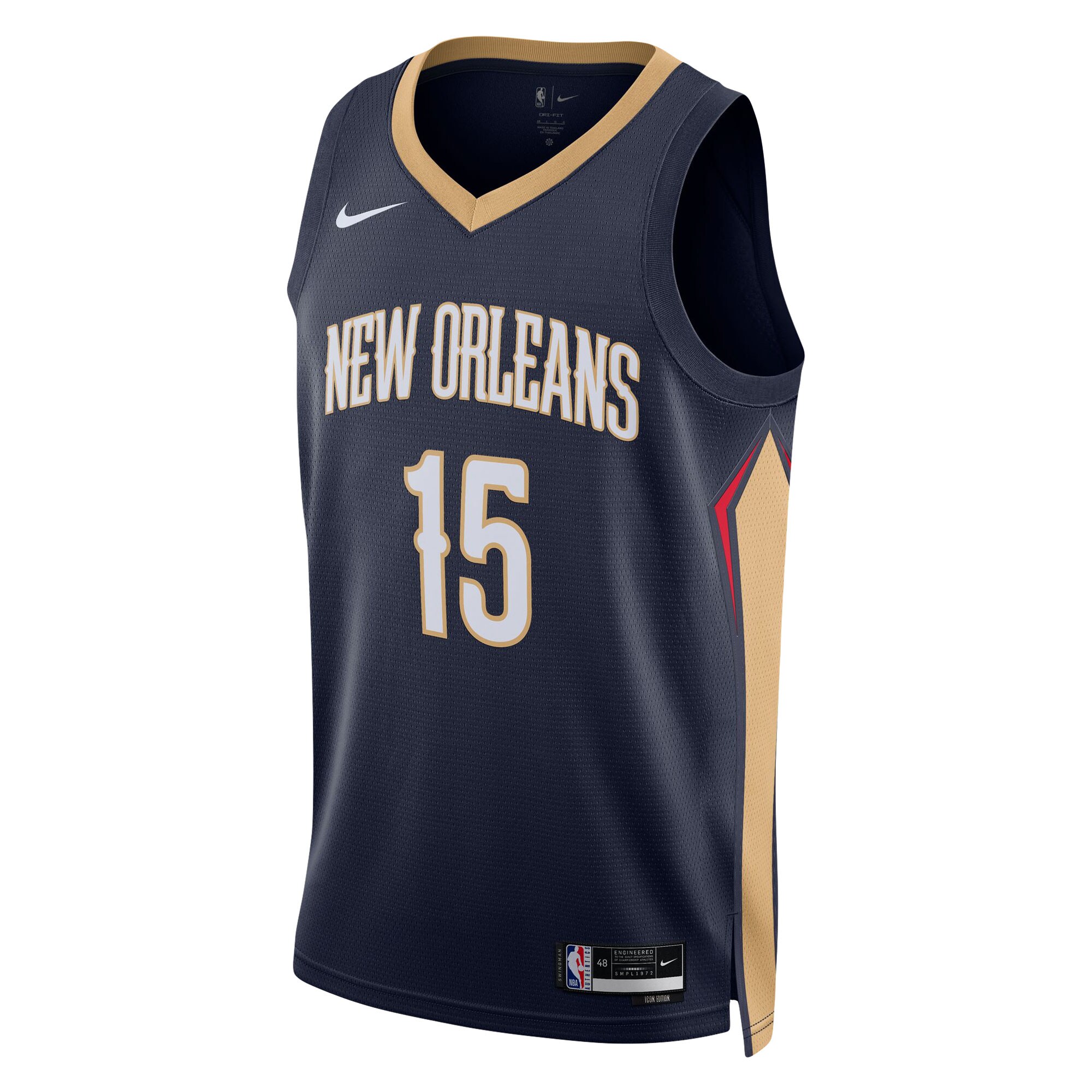 Alternative view of Jose Alvarado New Orleans Pelicans Unisex Swingman Basketball Jersey - Icon Edition - Navy