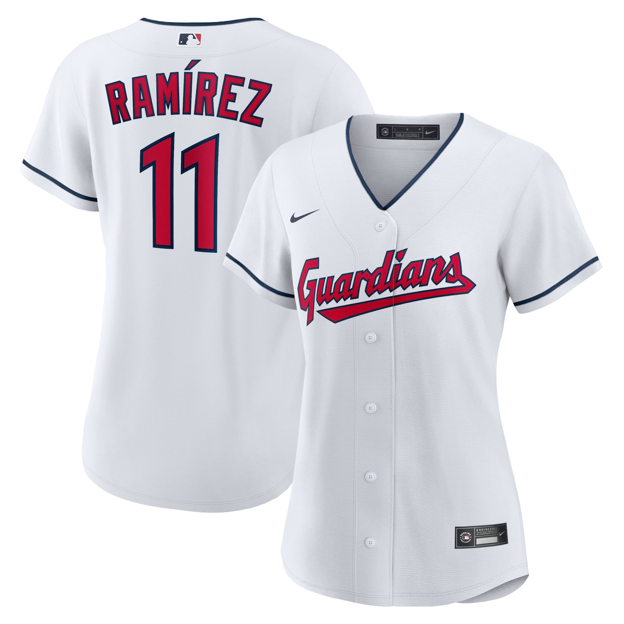 Jose Ramirez Cleveland Guardians Women’s Home Replica Player Baseball Jersey – White