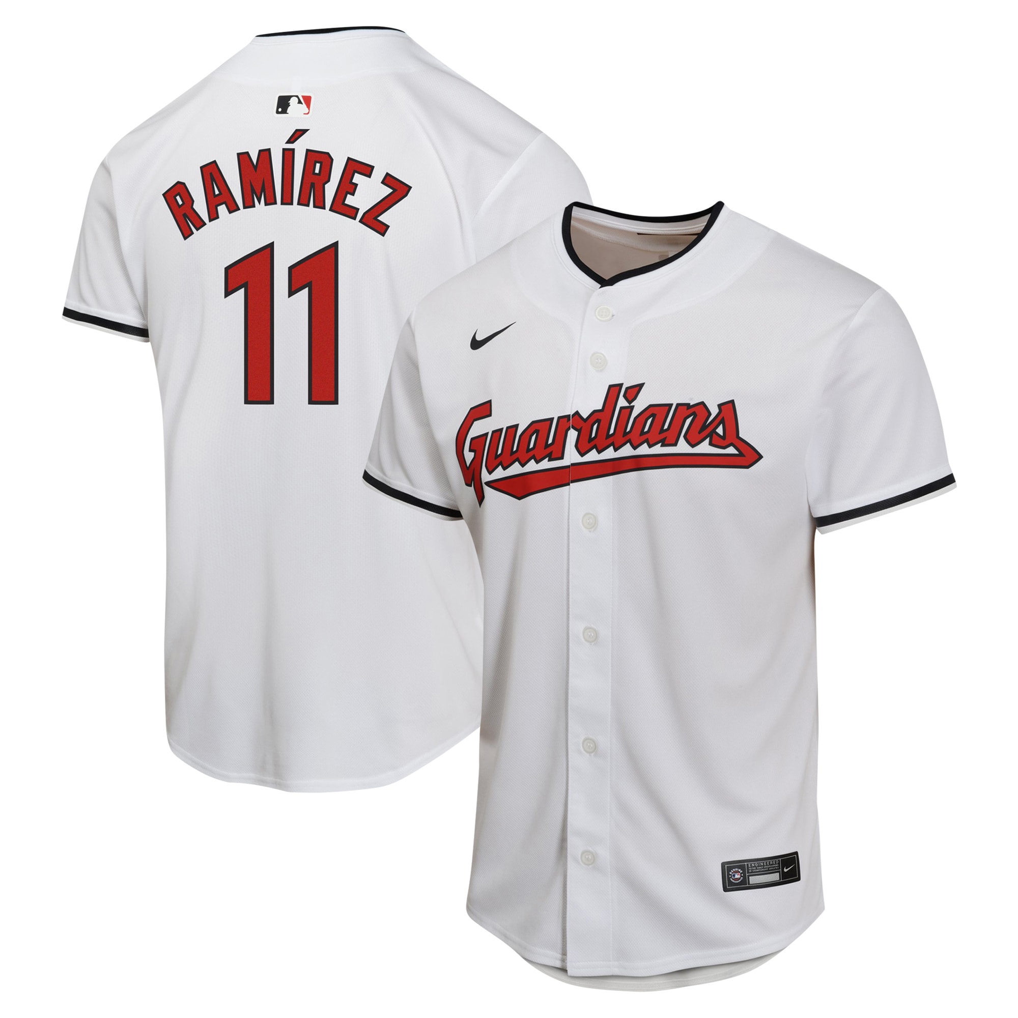 Jose Ramirez Cleveland Guardians Youth Home Game Player Baseball Jersey - White