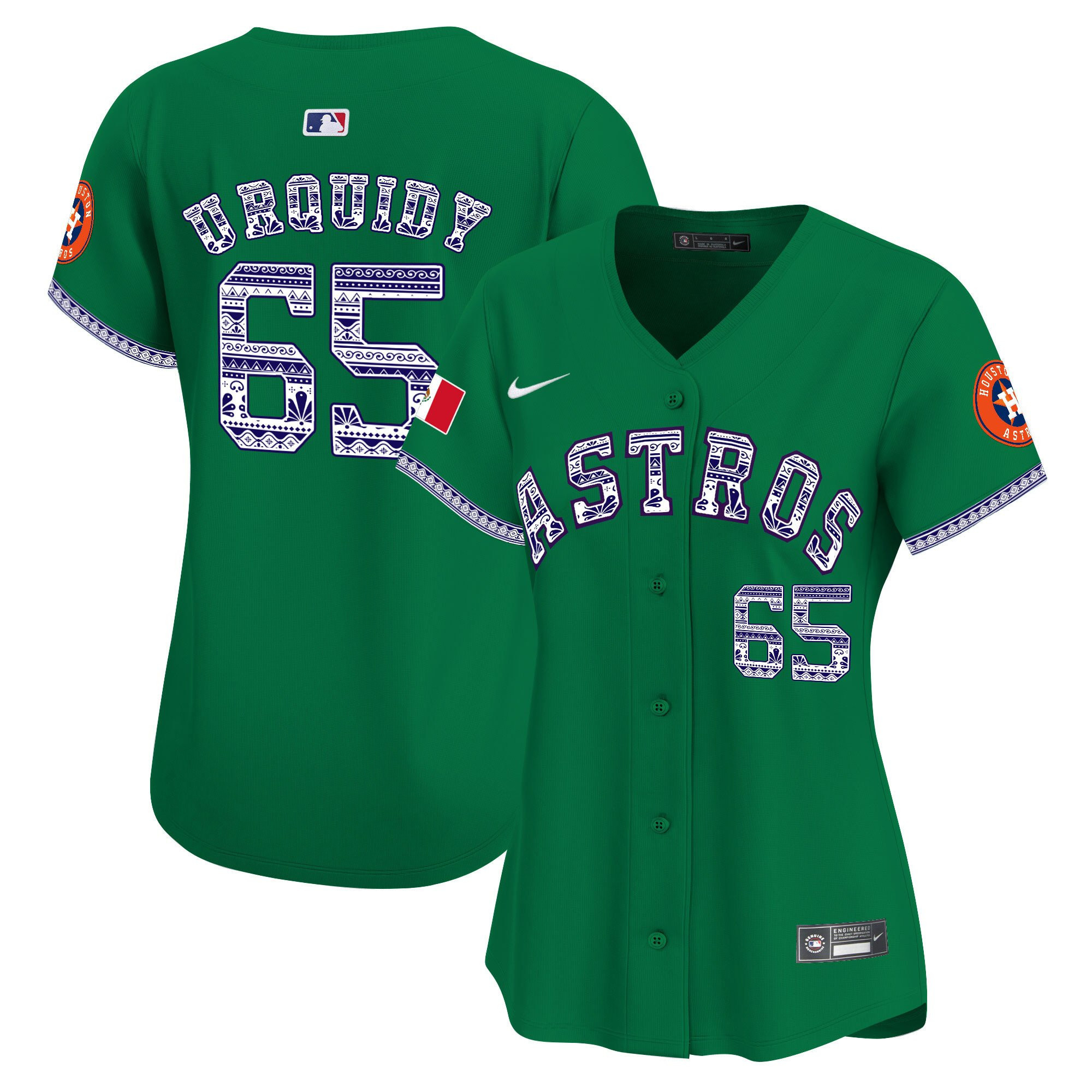 Jose Urquidy 65 Houston Astros Mexico Women Baseball Jersey - Green 