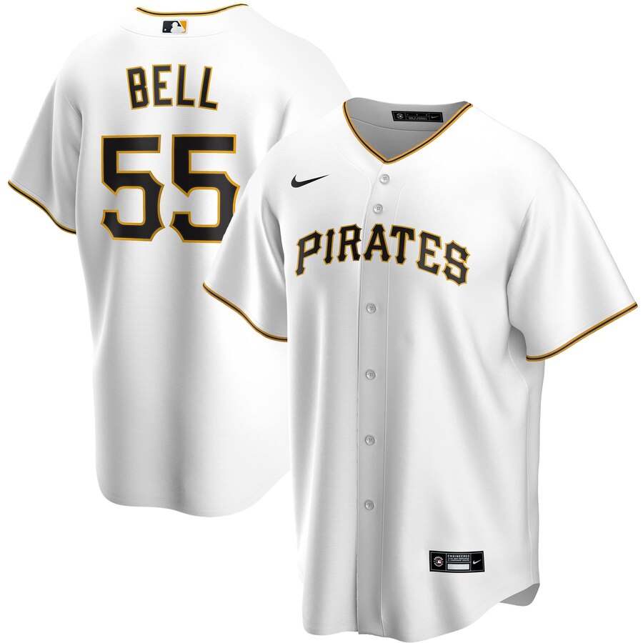 Josh Bell Pittsburgh Pirates Home 2020 Replica Player Baseball Jersey ÃƒÂ¢Ã¢â€šÂ¬Ã¢â‚¬Å“ White