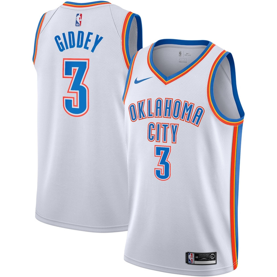 Josh Giddey 3 Oklahoma City Thunder Unisex Swingman Basketball Jersey - Association Edition - White - JS475 