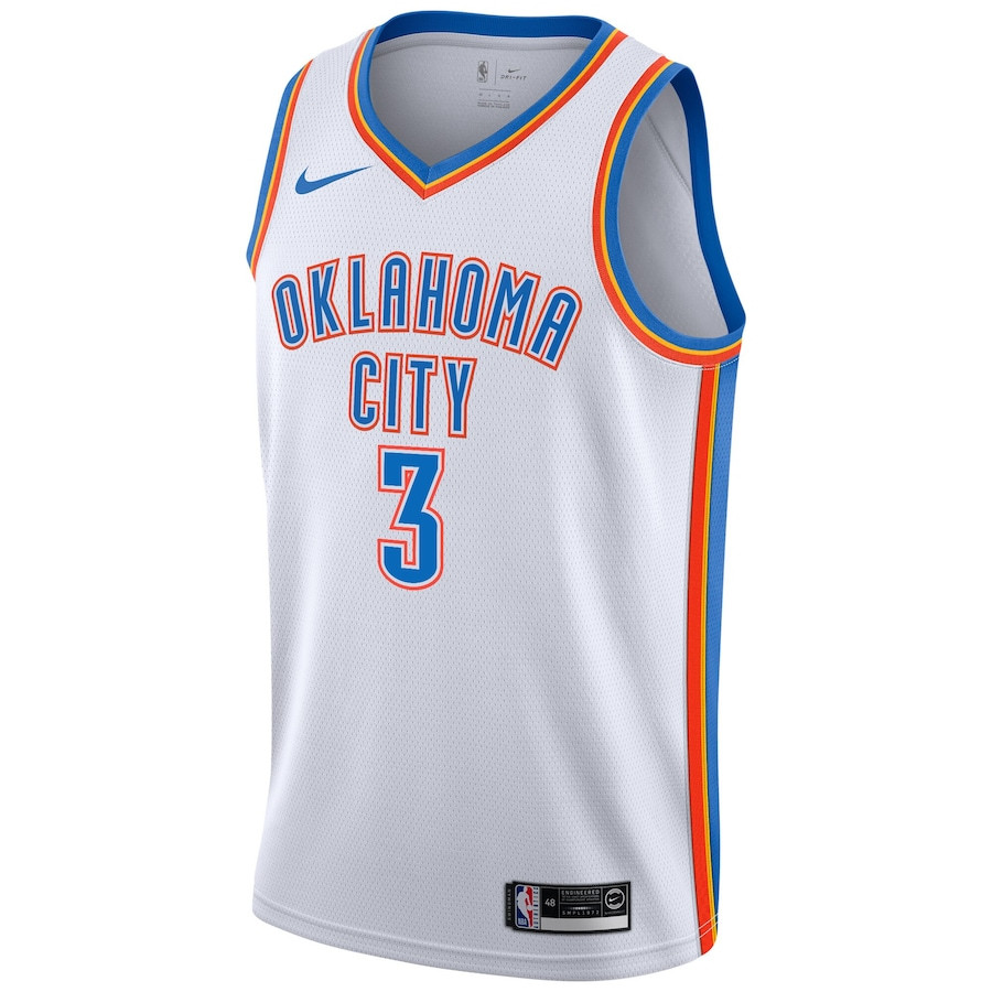 Alternative view of Josh Giddey 3 Oklahoma City Thunder Unisex Swingman Basketball Jersey - Association Edition - White - JS475 