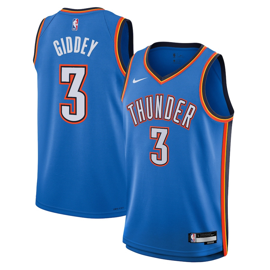 Josh Giddey 3 Oklahoma City Thunder Unisex Swingman Basketball Jersey - Icon Edition - Blue - JS474 