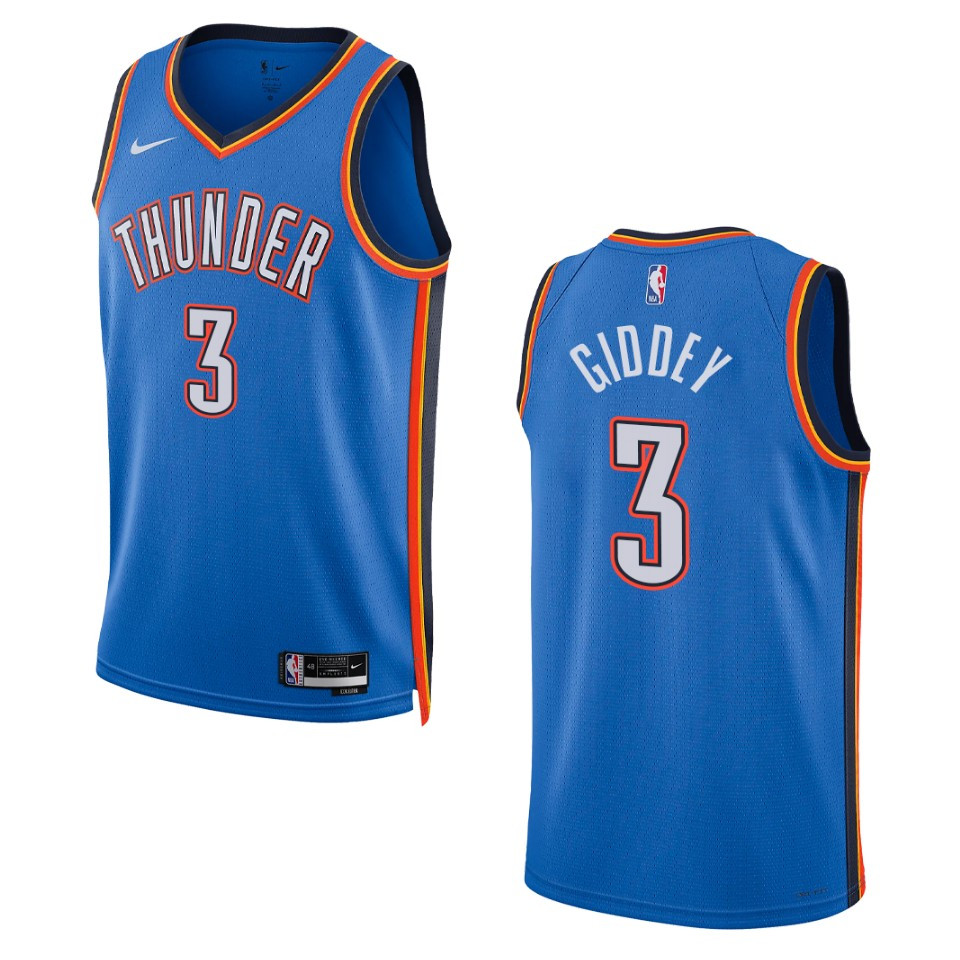 Josh Giddey Blue Icon Edition 2022-23 Oklahoma City Thunder Swingman Basketball Jersey