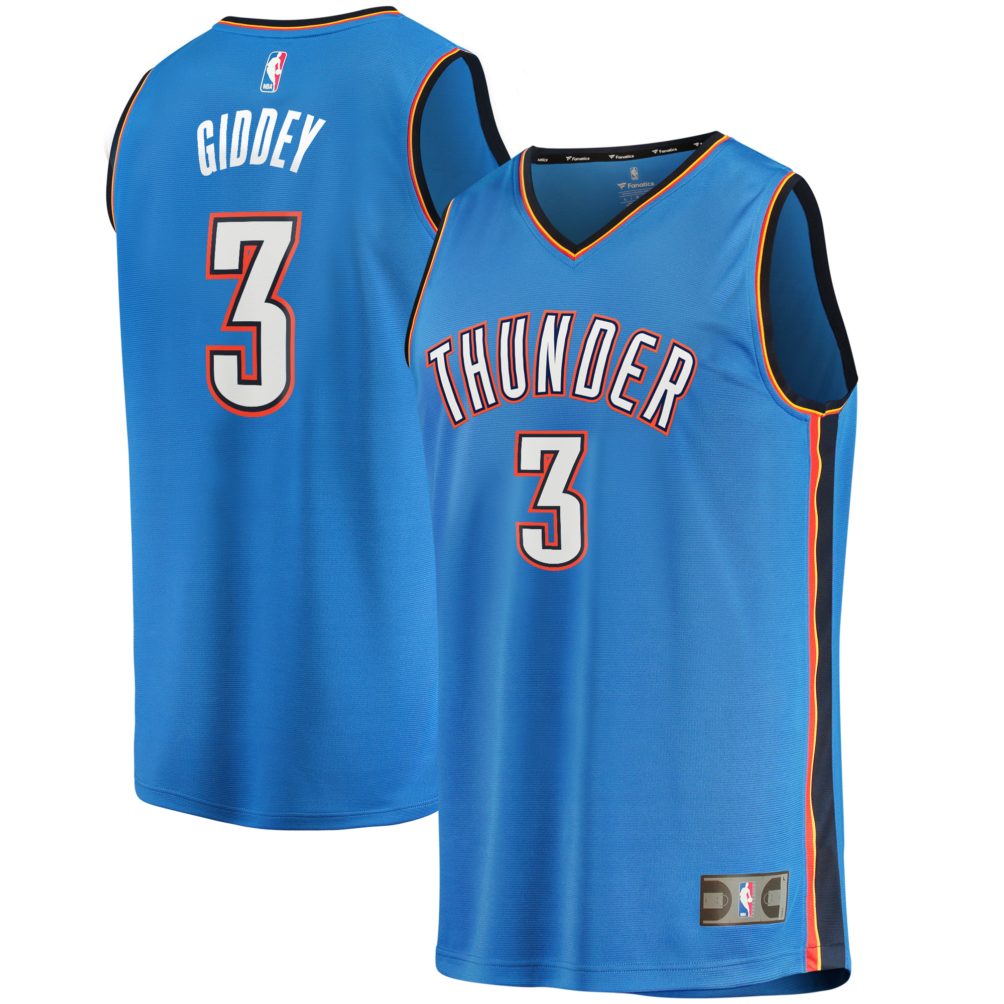 Josh Giddey Oklahoma City Thunder Fanatics Branded 2021/22 Fast Break Replica Basketball Jersey - Icon Edition - Blue
