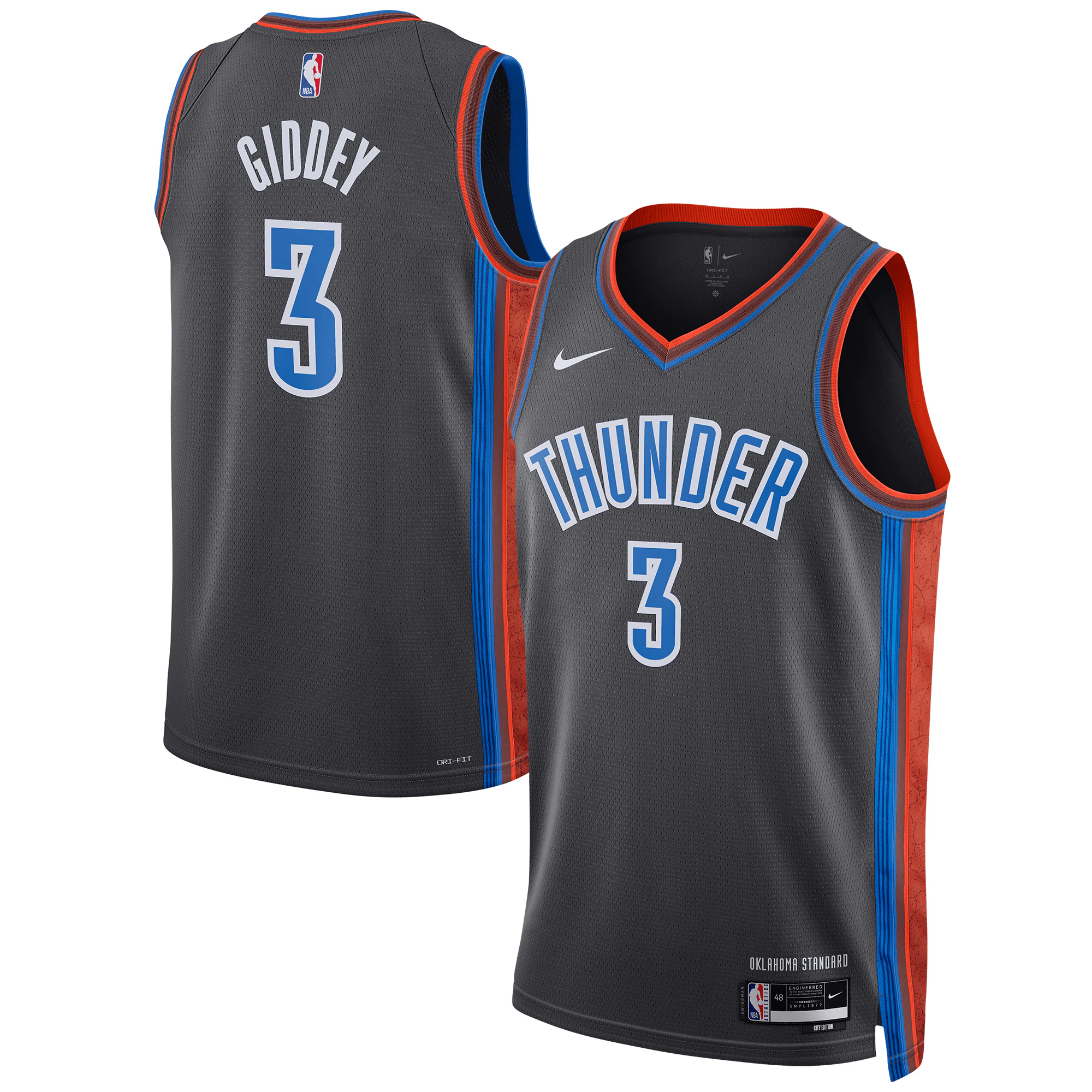 Josh Giddey Oklahoma City Thunder Unisex 2022/23 Swingman Basketball Jersey - City Edition - Gray