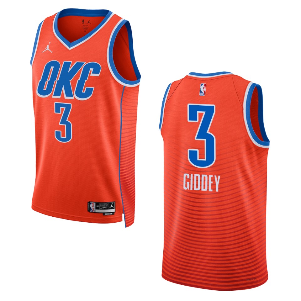 Josh Giddey Orange Statement Edition 2022-23 Oklahoma City Thunder Swingman Basketball Jersey