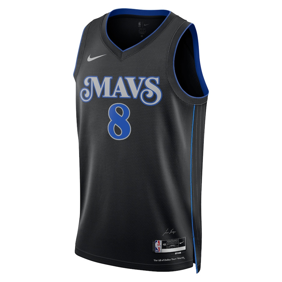 Alternative view of Josh Green 8 Dallas Mavericks 2023/24 City Edition Swingman Basketball Jersey - Black - JS427 