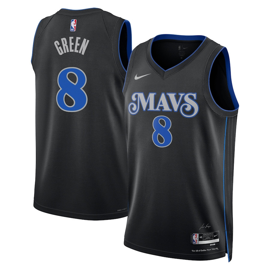 Josh Green 8 Dallas Mavericks 2023/24 City Edition Swingman Basketball Jersey - Black - JS427 