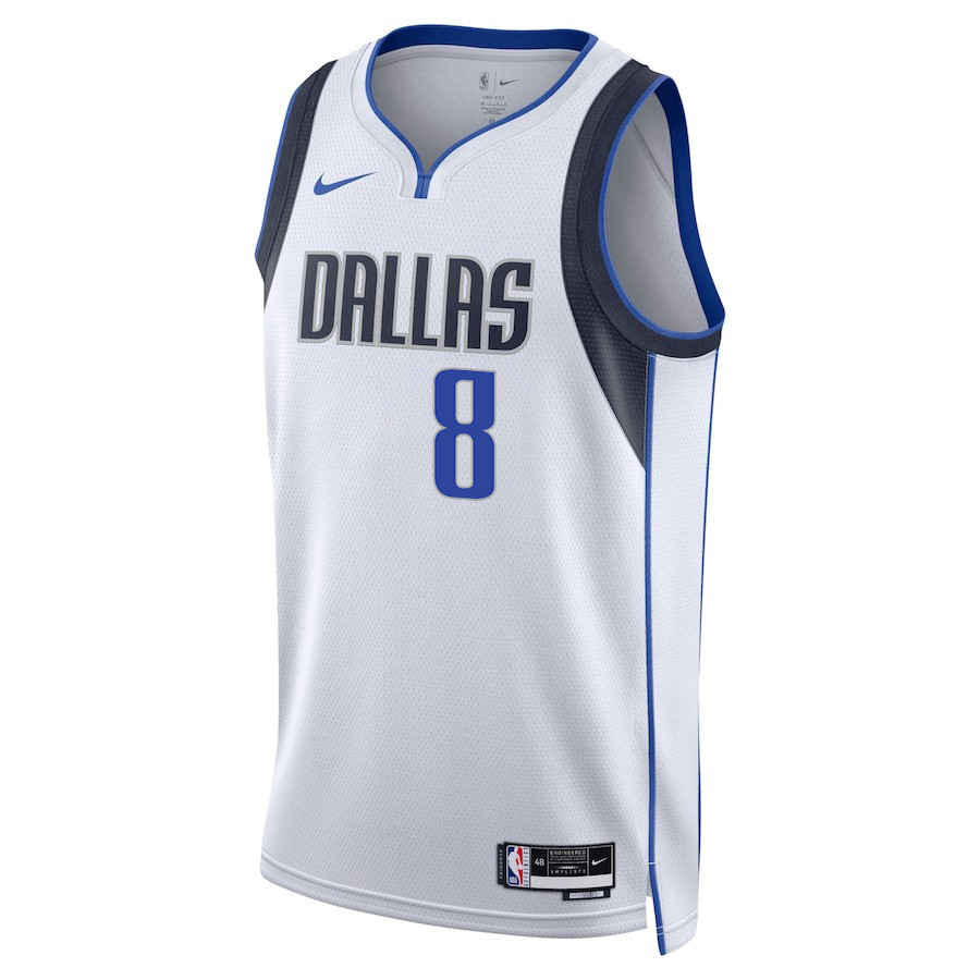 Alternative view of Josh Green 8 Dallas Mavericks 2024 FINALS PATCH Swingman Basketball Jersey - Association Edition - White - JS898 